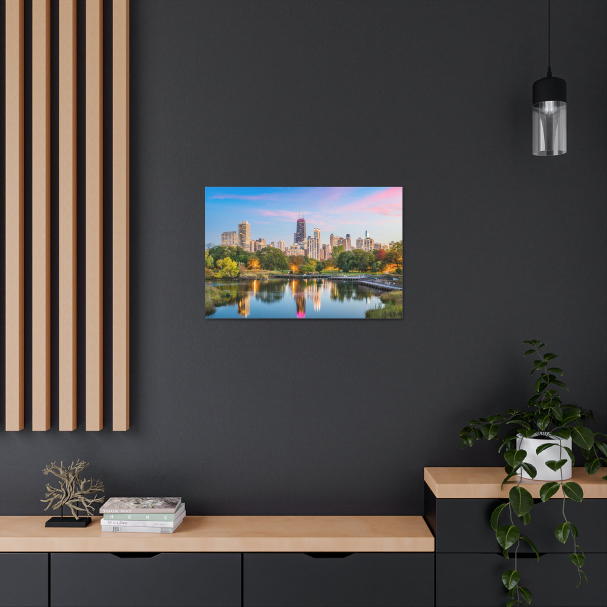 Chicago Daytime Skyline Canvas Artwork High-Quality Breathtaking Stunning Cityscape for Home Decor Ready to Hang-Express Your Love Gifts