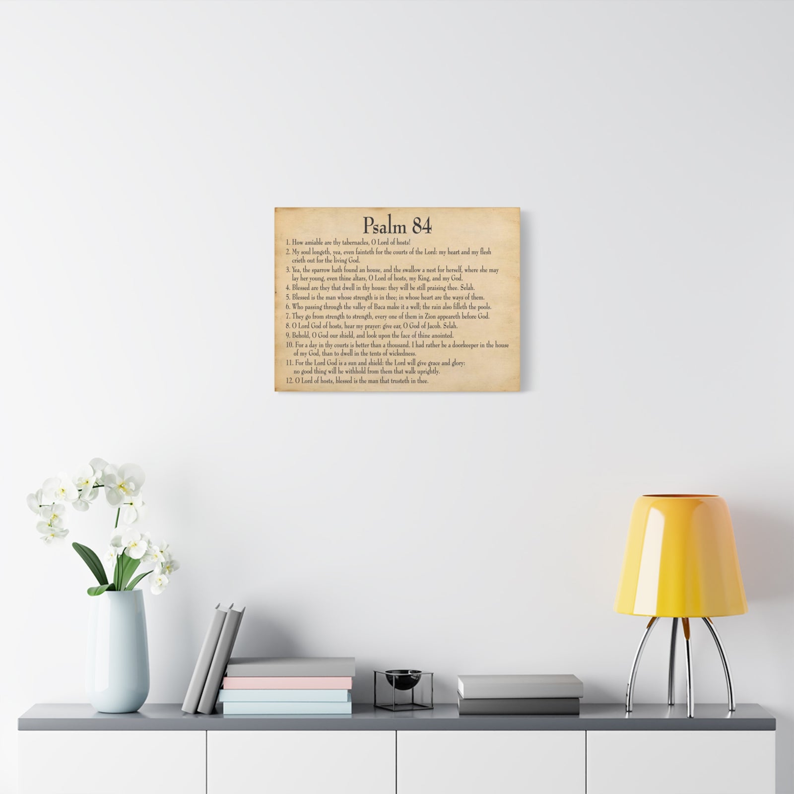 Scripture Walls Dwelling In God's Presence Psalm 84:4 Christian Wall Art Bible Verse Print Ready to Hang-Express Your Love Gifts