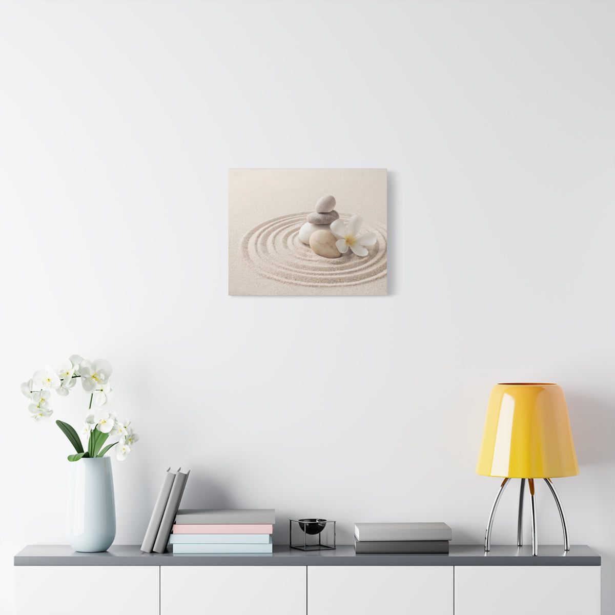 Stacked Zen Stones Forest Floral Nature Photography Canvas Wall Art for Home Decor Ready-to-Hang-Express Your Love Gifts