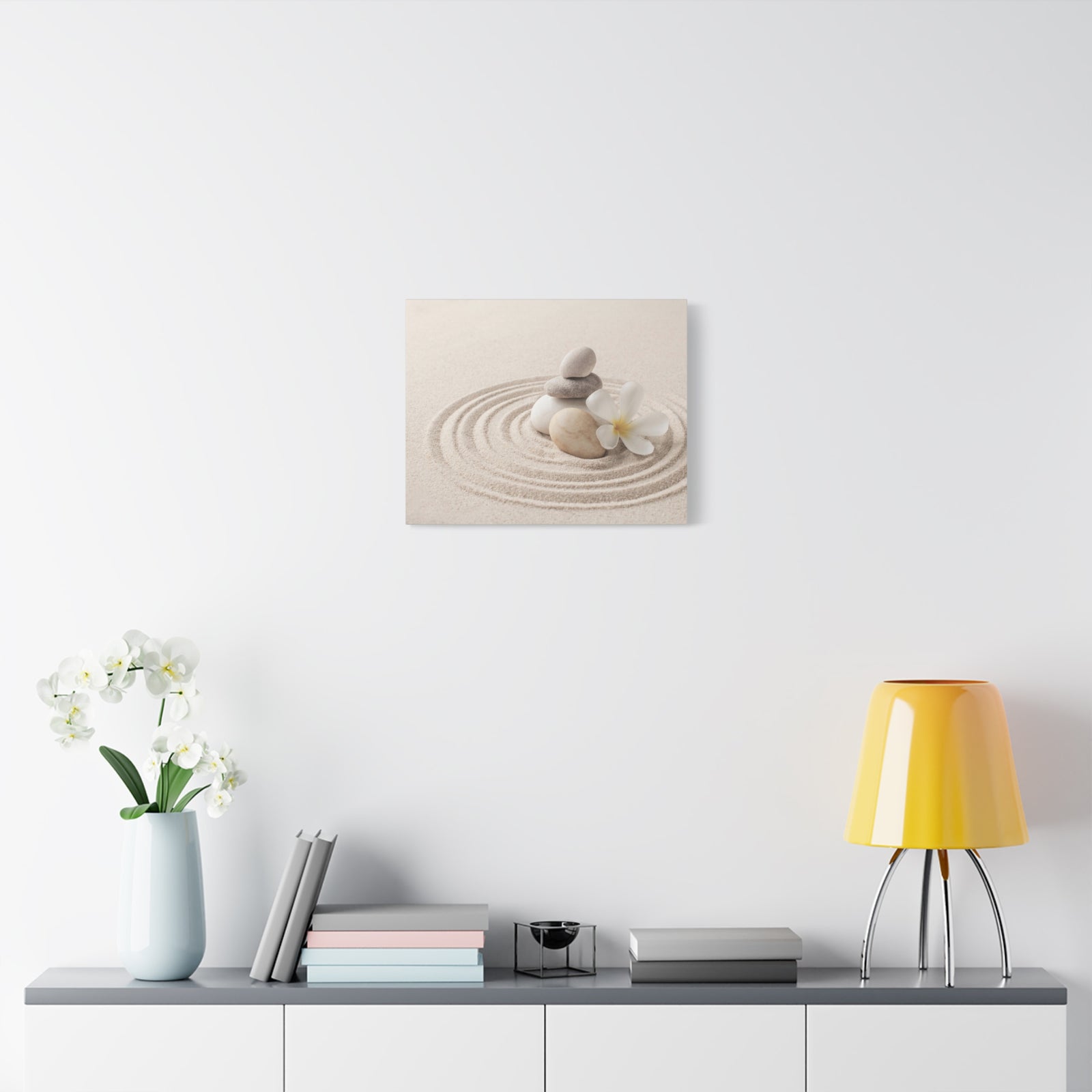 Stacked Zen Stones Forest Floral Nature Photography Canvas Wall Art for Home Decor Ready-to-Hang-Express Your Love Gifts