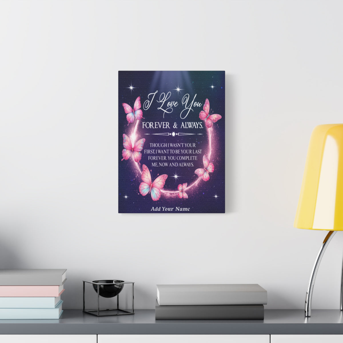 Personalized To My Wife Forever & Always Butterfly Canvas Wall Art – Romantic Gift for Eternal Love-Express Your Love Gifts