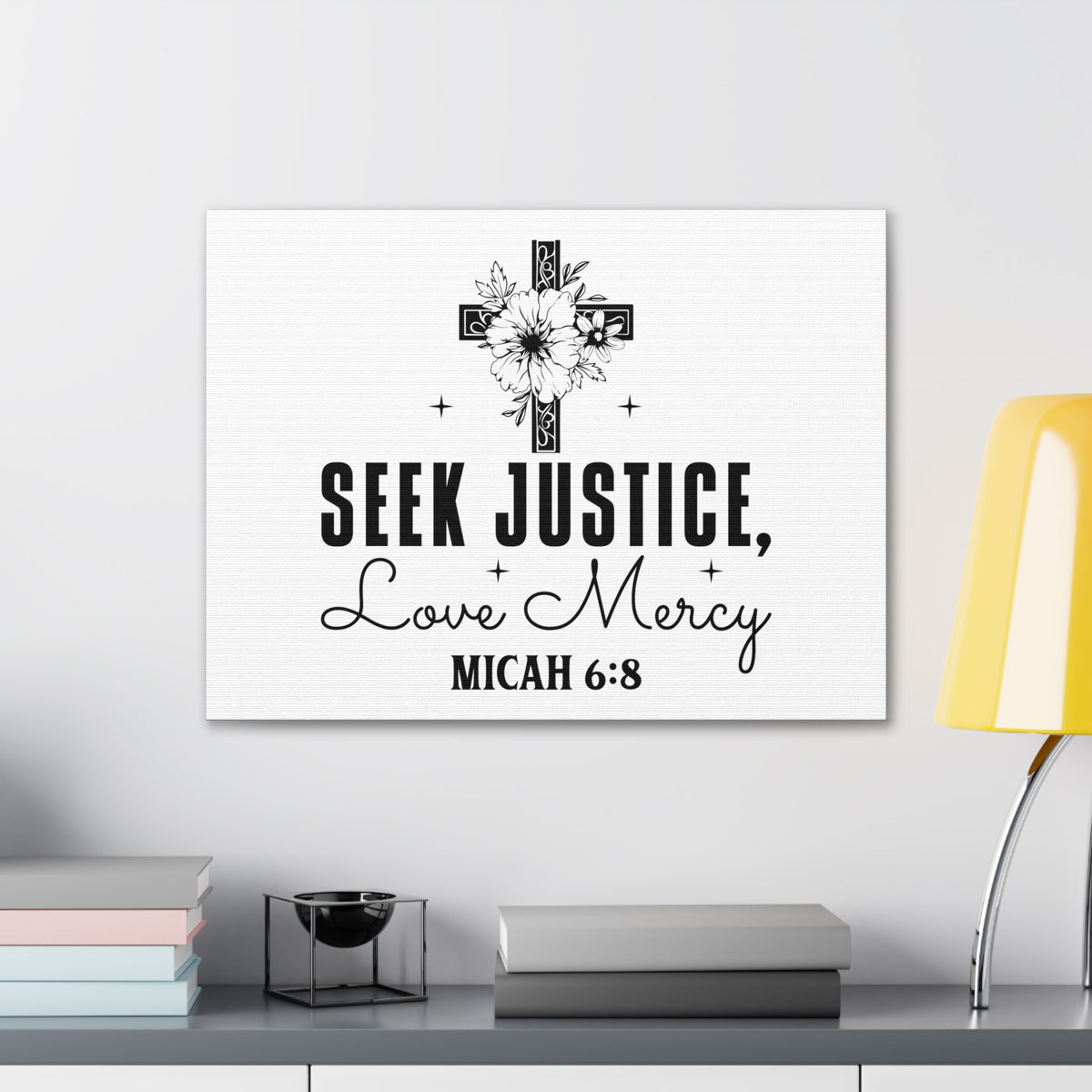 Scripture Walls Micah 6:8 Seek Justice Bible Verse Canvas Christian Wall Art Ready to Hang Unframed-Express Your Love Gifts