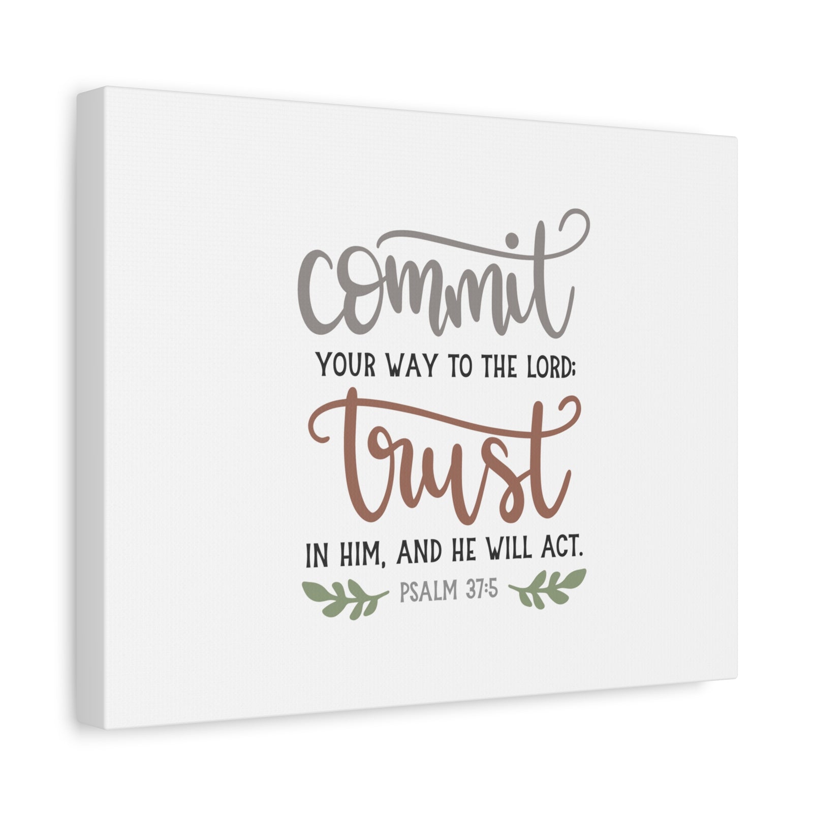 Scripture Canvas Your Way To The Lord Psalm 37:5 Christian Wall Art Bible Verse Print Ready to Hang-Express Your Love Gifts