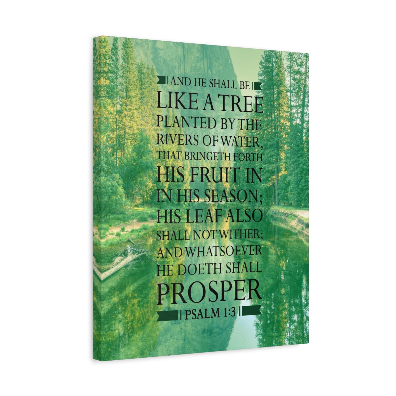 Scripture Canvas Like a Tree Psalm 1:3 Christian Wall Art Bible Verse Print Ready to Hang-Express Your Love Gifts
