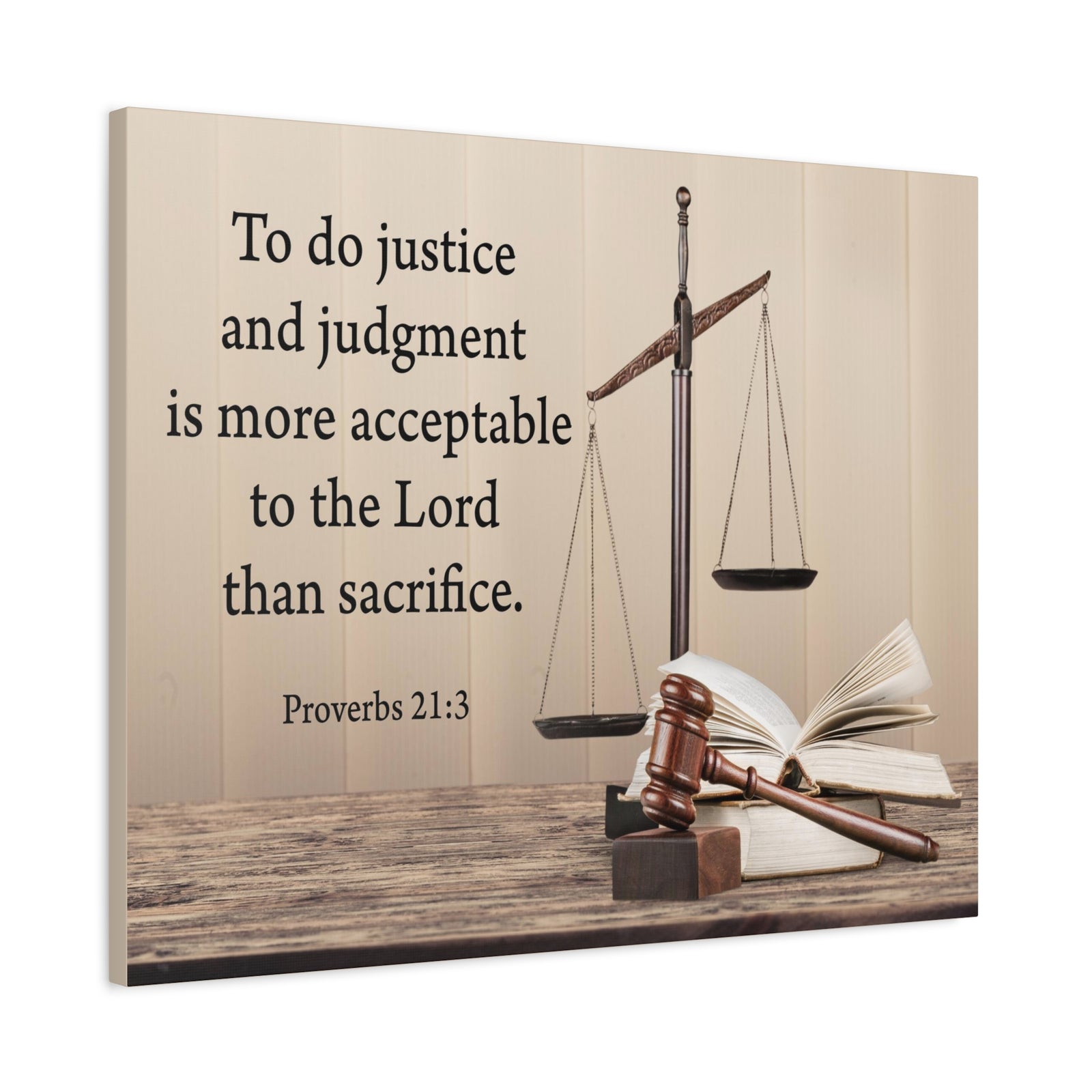 Scripture Walls Judgment and Justice Proverbs 21:3 Bible Verse Canvas Christian Wall Art Ready to Hang-Express Your Love Gifts