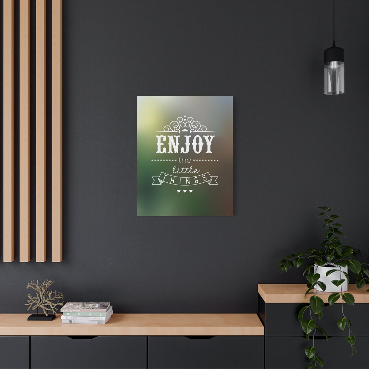 Inspirational Wall Art Enjoy The Little Things Motivation Wall Decor for Home Office Gym Inspiring Success Quote Print Ready to Hang-Express Your Love Gifts
