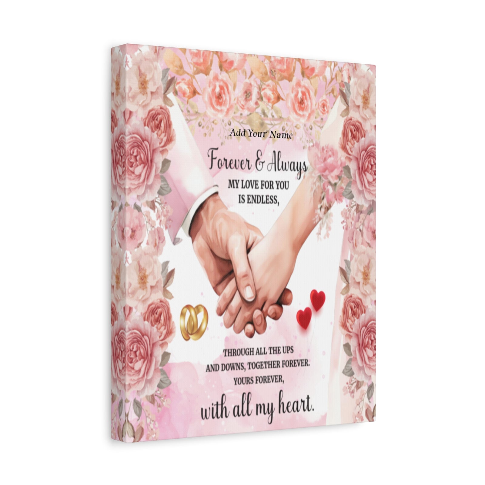 Personalized To My Wife Forever & Always Floral Canvas Wall Art – Romantic Wedding & Anniversary Gift-Express Your Love Gifts