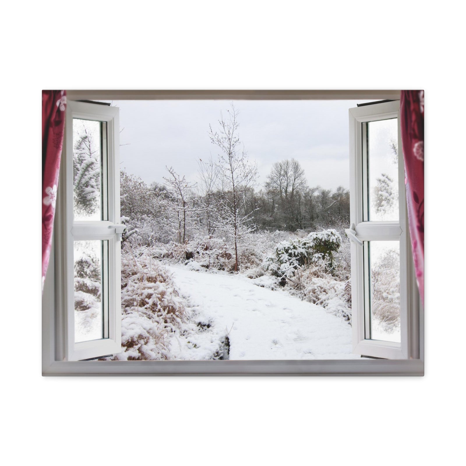 Canvas Print Wall Art Snow View Nature Photography Realism Scenic Landscape Colorful Multicolor for Home Decor Ready to Hang-Express Your Love Gifts