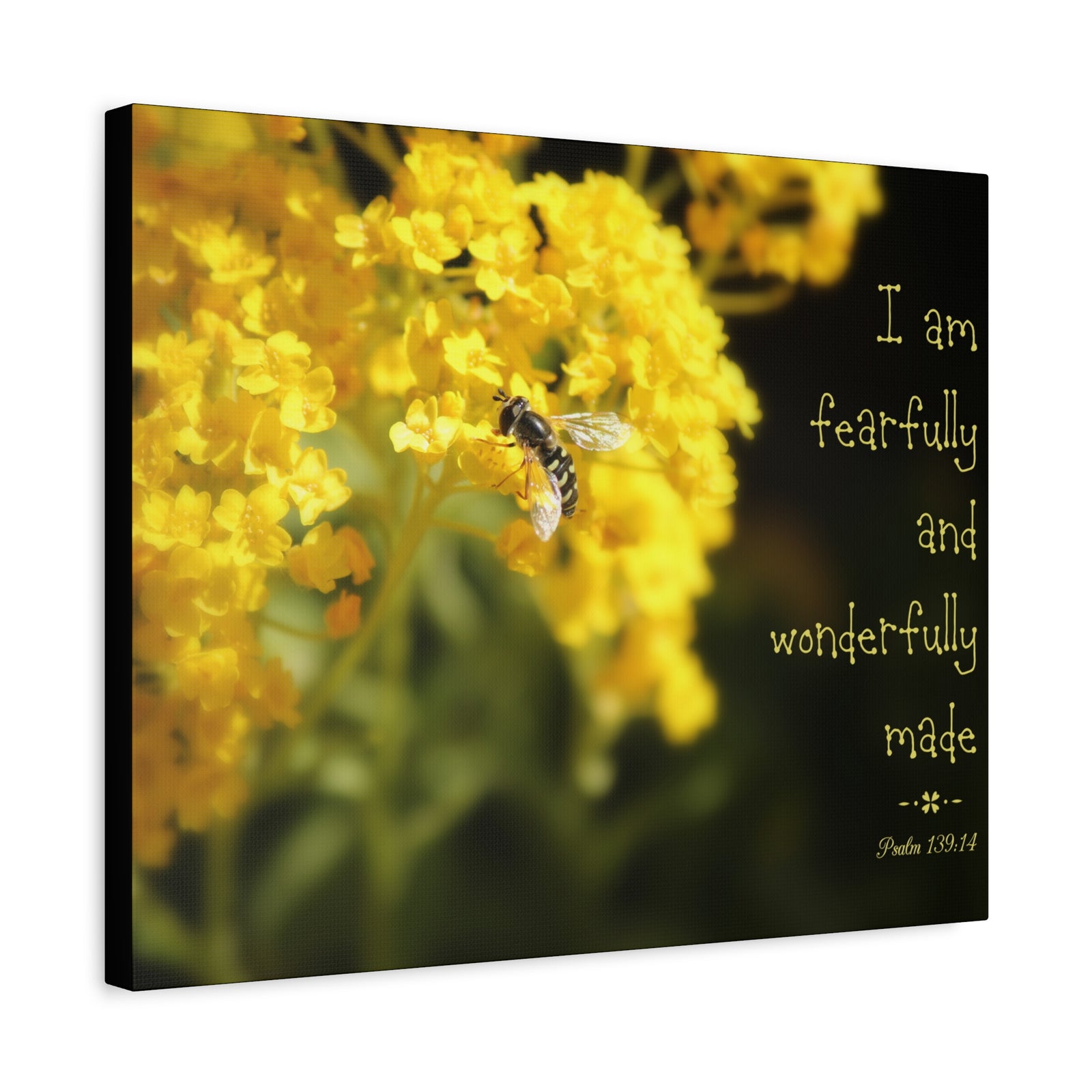Scripture Walls Wonderfully Made Psalm 139:14 Bee Bible Verse Canvas Christian Wall Art Ready to Hang-Express Your Love Gifts