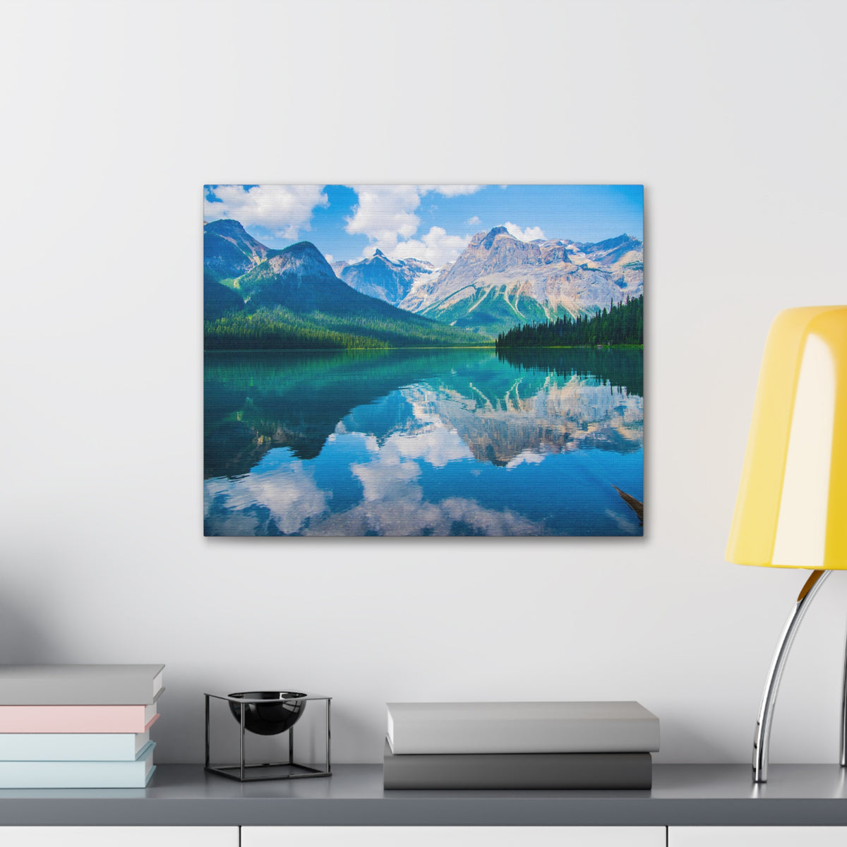 Mountain Lake Winter Nature Wilderness Photography Canvas Wall Art for Home Decor Ready-to-Hang-Express Your Love Gifts