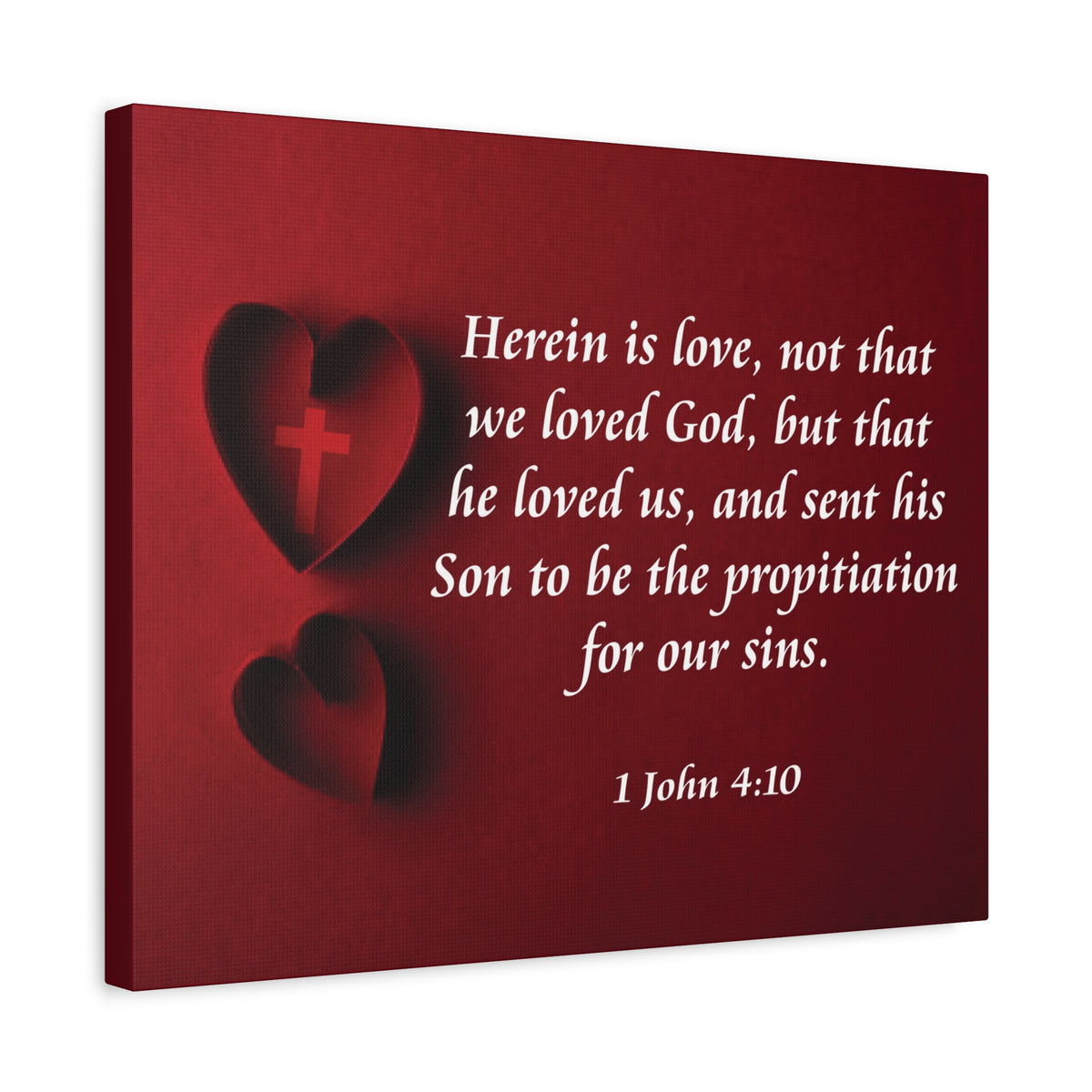 Bible Verse Canvas Herein is Love 1 John 4:10 Christian Home Décor Wall Art Scripture Ready to Hang Faith Print-Express Your Love Gifts