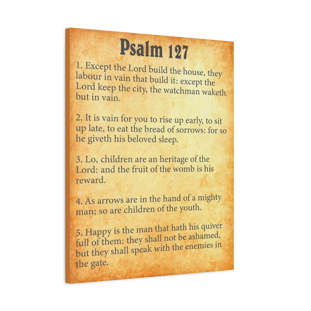 Scripture Walls Psalm 127 Gold Bible Chapter Canvas Christian Wall Art Ready to Hang-Express Your Love Gifts