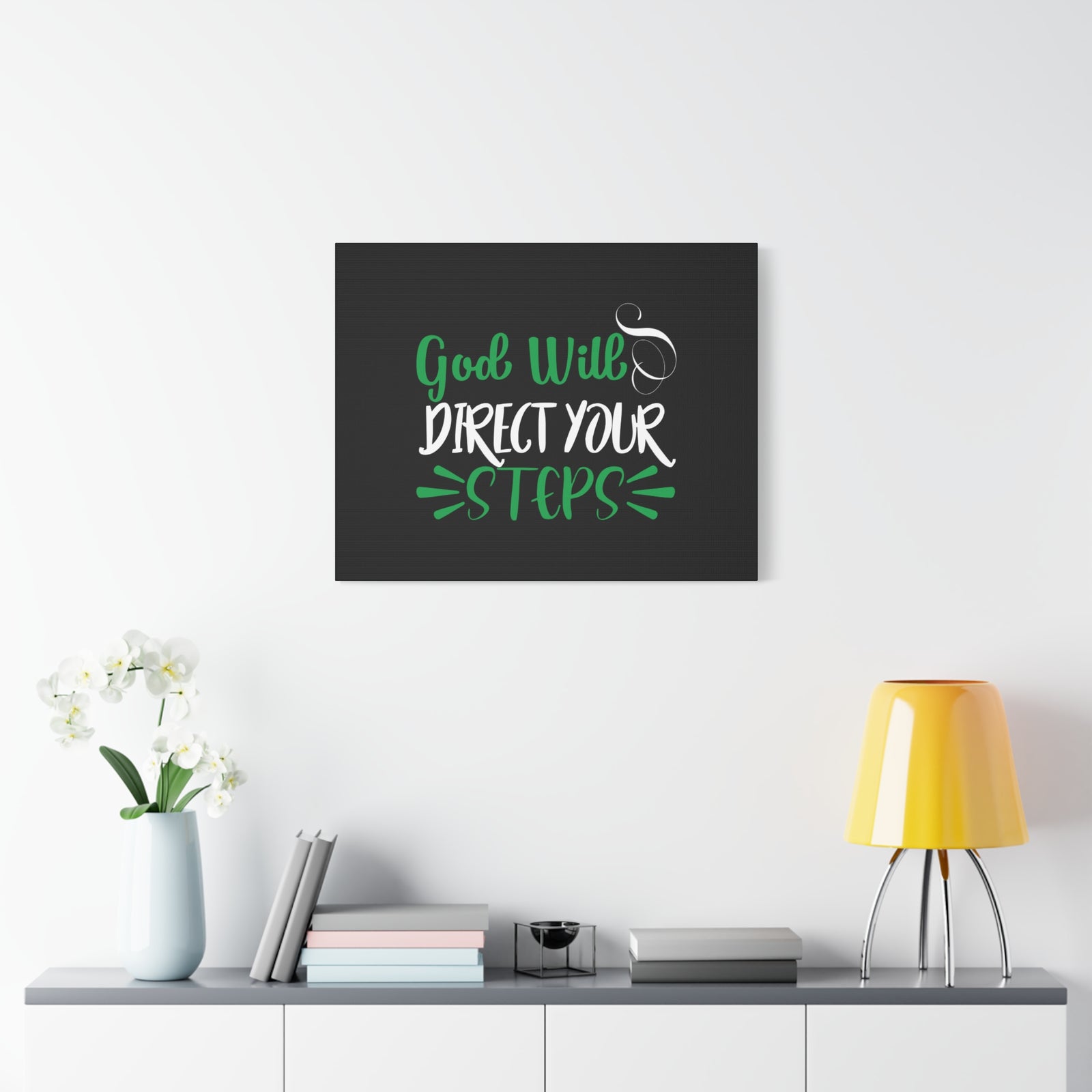 Scripture Canvas God Will Direct Your Steps Psalm 32:8 Christian Wall Art Bible Verse Print Ready to Hang-Express Your Love Gifts