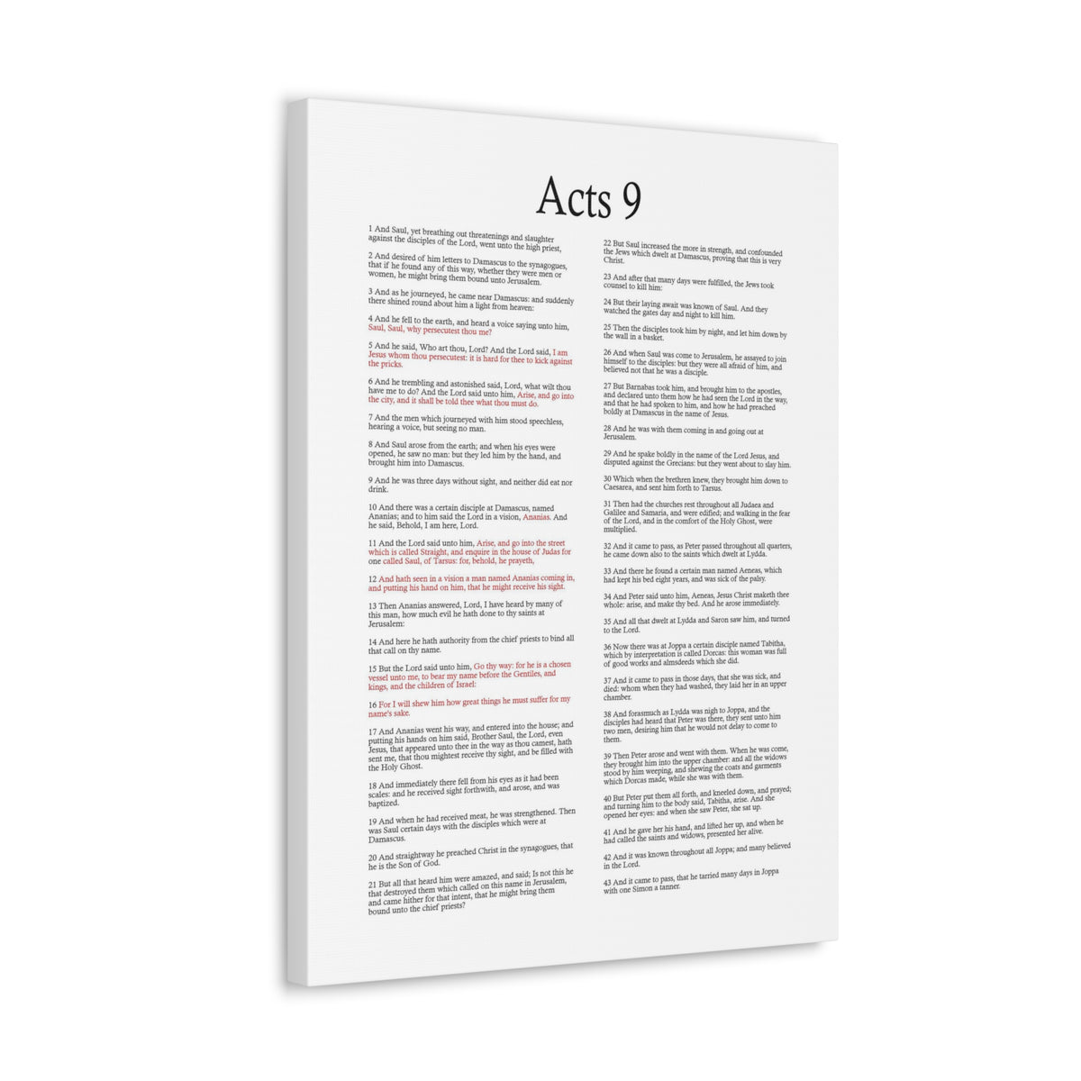Scripture Walls Acts 9 Conversion of Saul Christ Words in Red Bible Verse Canvas Christian Wall Art Ready to Hang Unframed-Express Your Love Gifts
