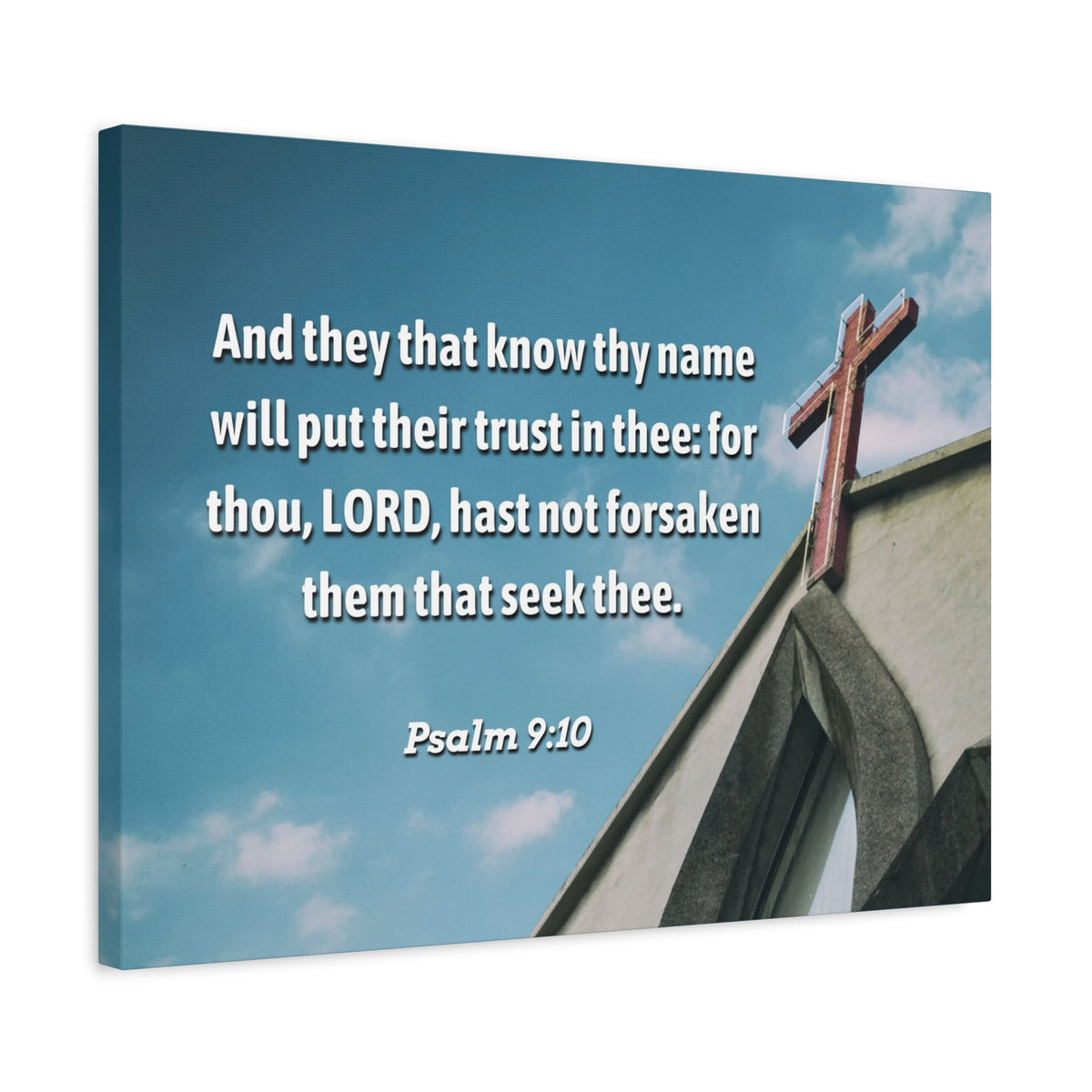 Scripture Canvas Trust In Thee Psalms 9:10 Christian Wall Art Bible Verse Print Ready to Hang-Express Your Love Gifts