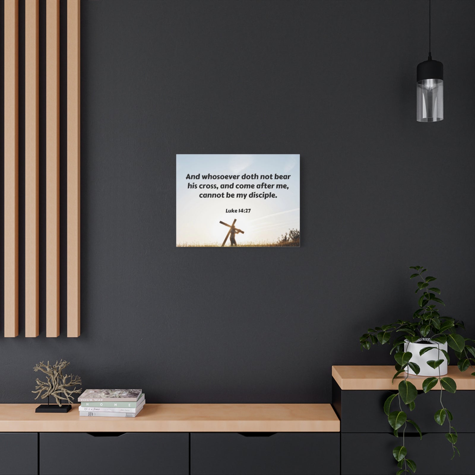 Scripture Walls Cross Luke 14:27 Bible Verse Canvas Christian Wall Art Ready to Hang-Express Your Love Gifts