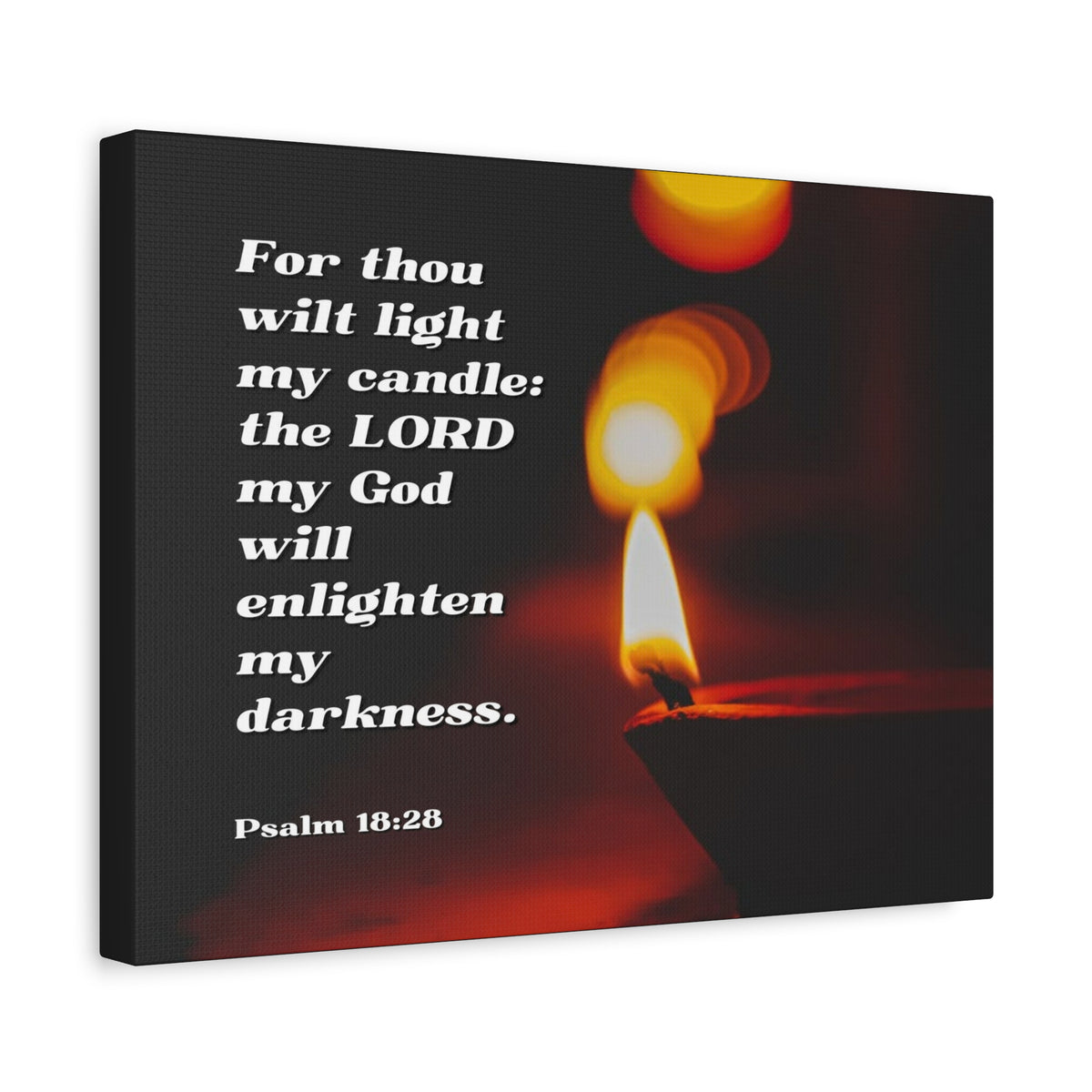 Scripture Canvas Enlighten My Darkness Psalm 18:28 Christian Wall Art Bible Verse Print Ready to Hang-Express Your Love Gifts
