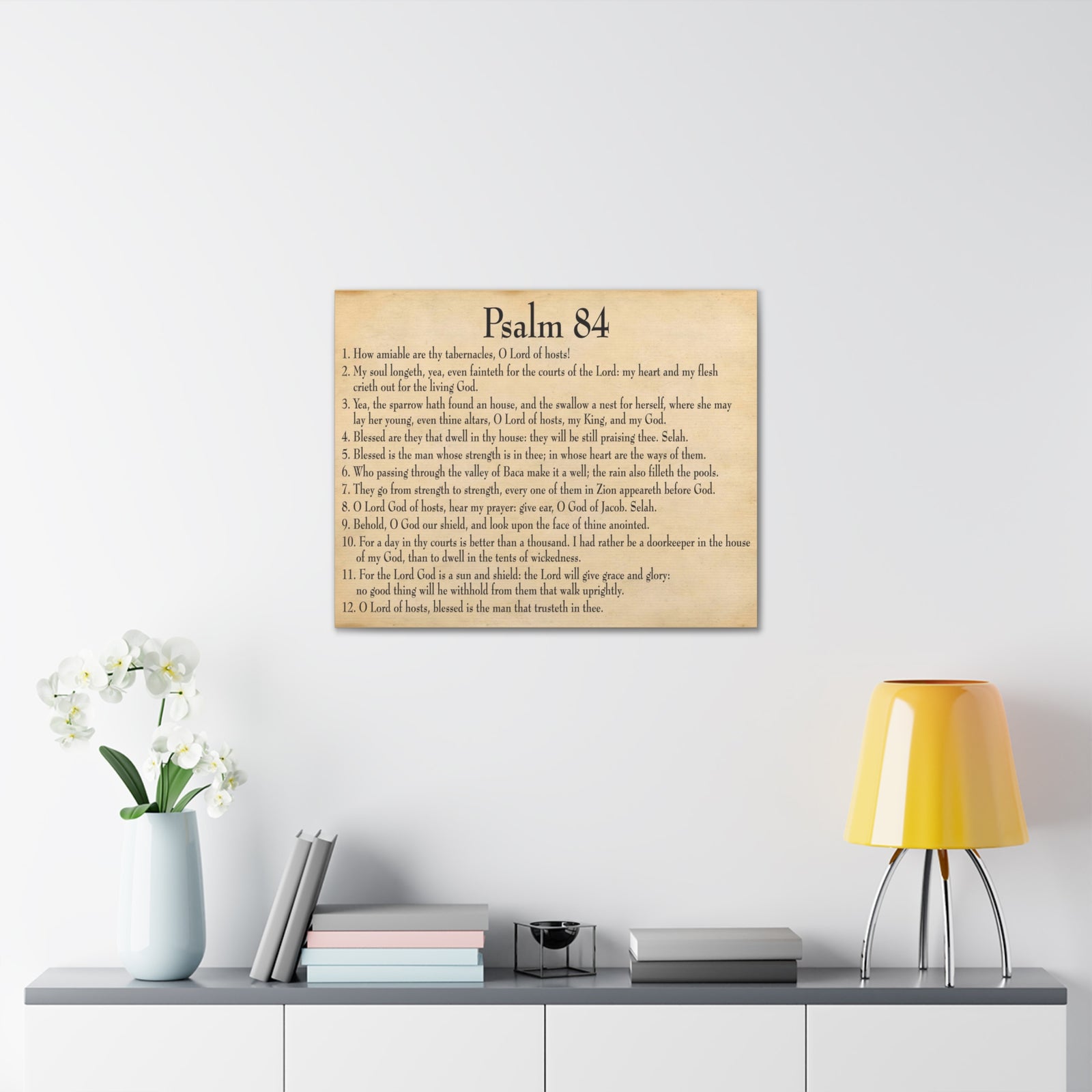 Scripture Walls Dwelling In God's Presence Psalm 84:4 Christian Wall Art Bible Verse Print Ready to Hang-Express Your Love Gifts