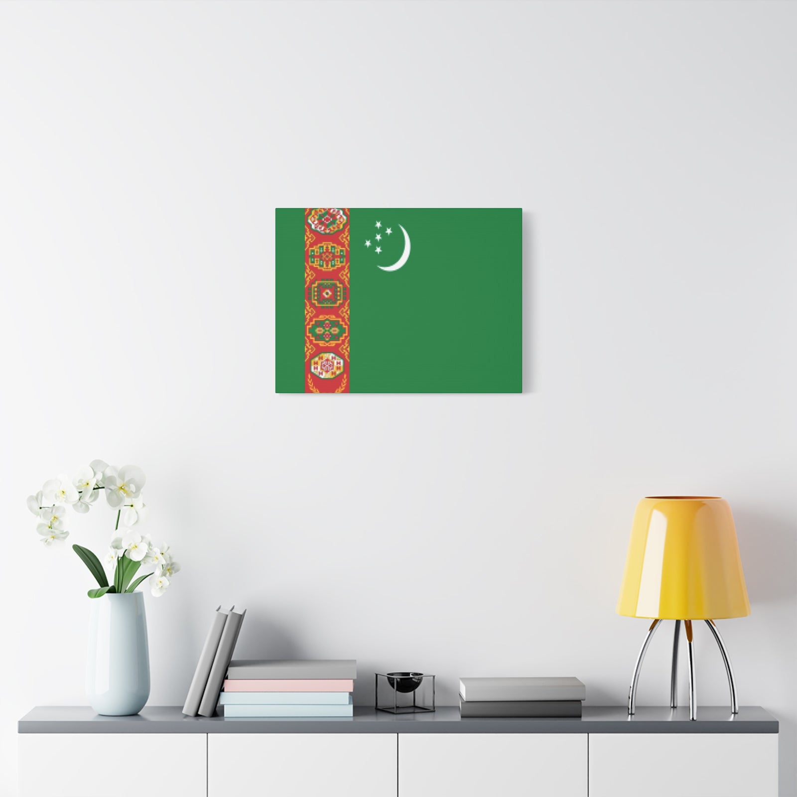 Turkmenistan Country Flag Canvas Vibrant Wall Art Unframed Home Decor-Express Your Love Gifts
