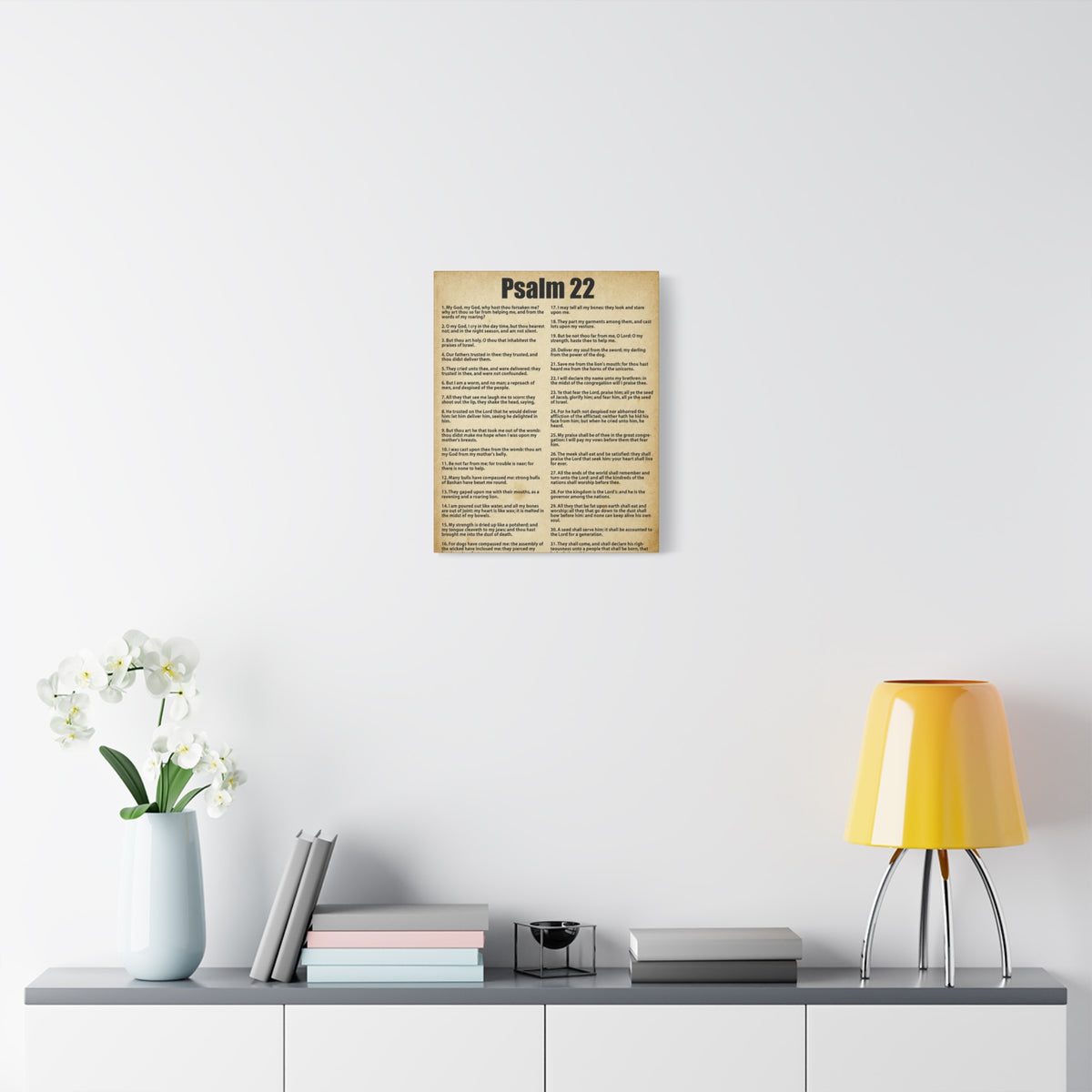 Scripture Canvas Desperate For God's Help Psalm 22 Christian Wall Art Bible Verse Print Ready to Hang-Express Your Love Gifts