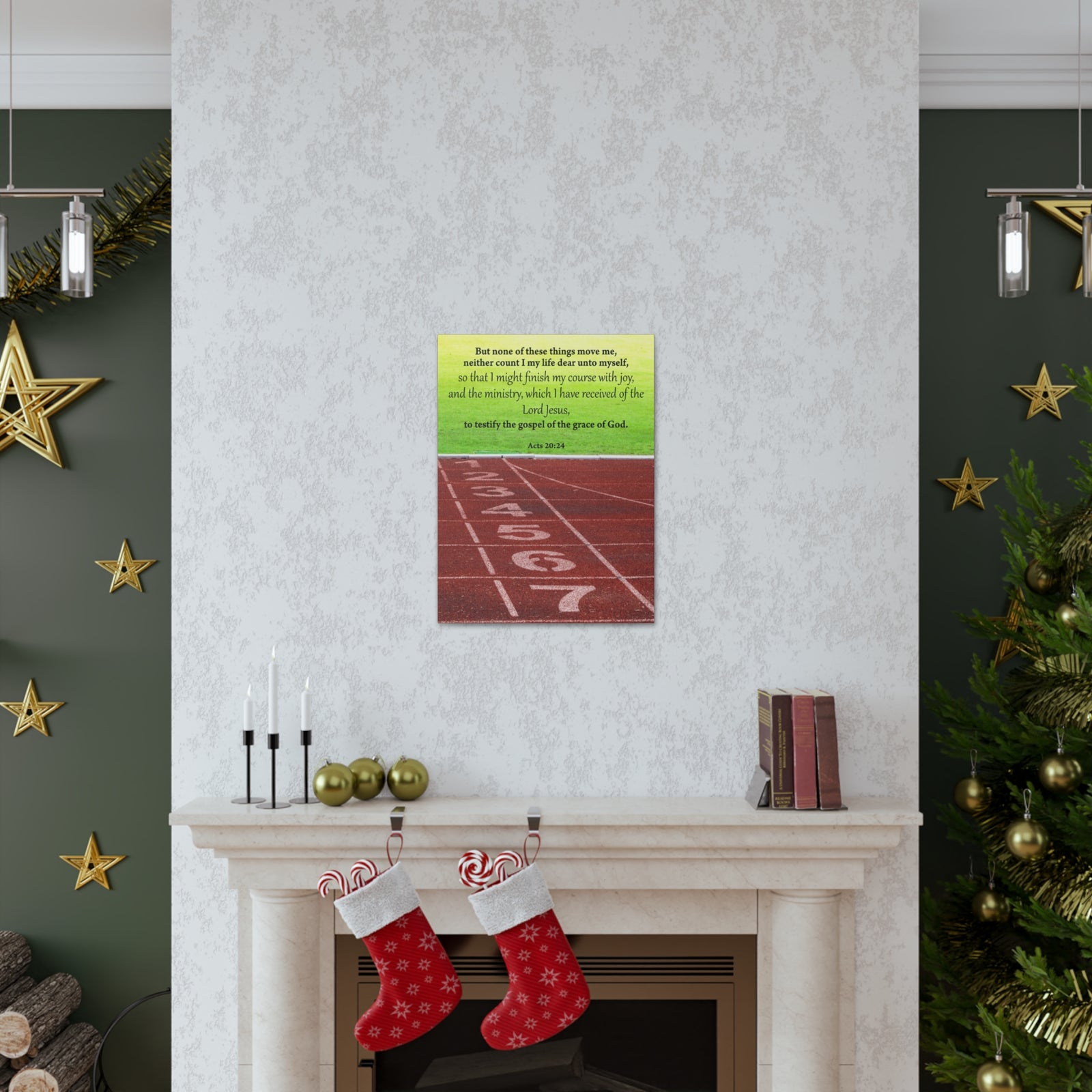 Bible Verse Canvas Testify the Gospel Acts 20:24 Christian Home Decor Scripture Art-Express Your Love Gifts