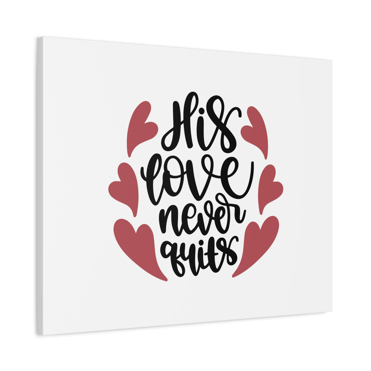 Scripture Canvas His Love Never Quits Psalms 136:26 Christian Wall Art Bible Verse Print Ready to Hang-Express Your Love Gifts