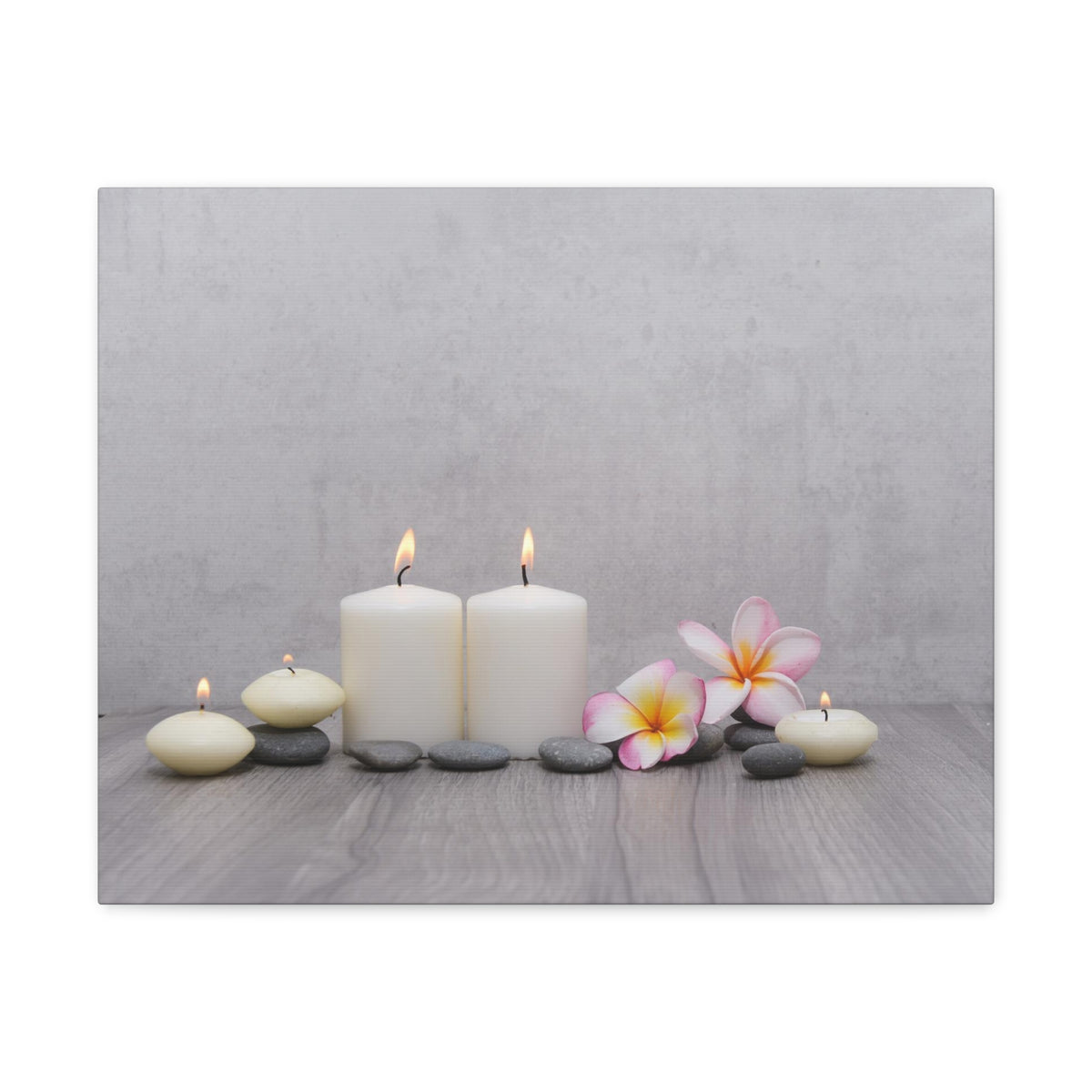 Pink Frangipani and Candle Forest Floral Nature Photography Canvas Wall Art for Home Decor Ready-to-Hang-Express Your Love Gifts
