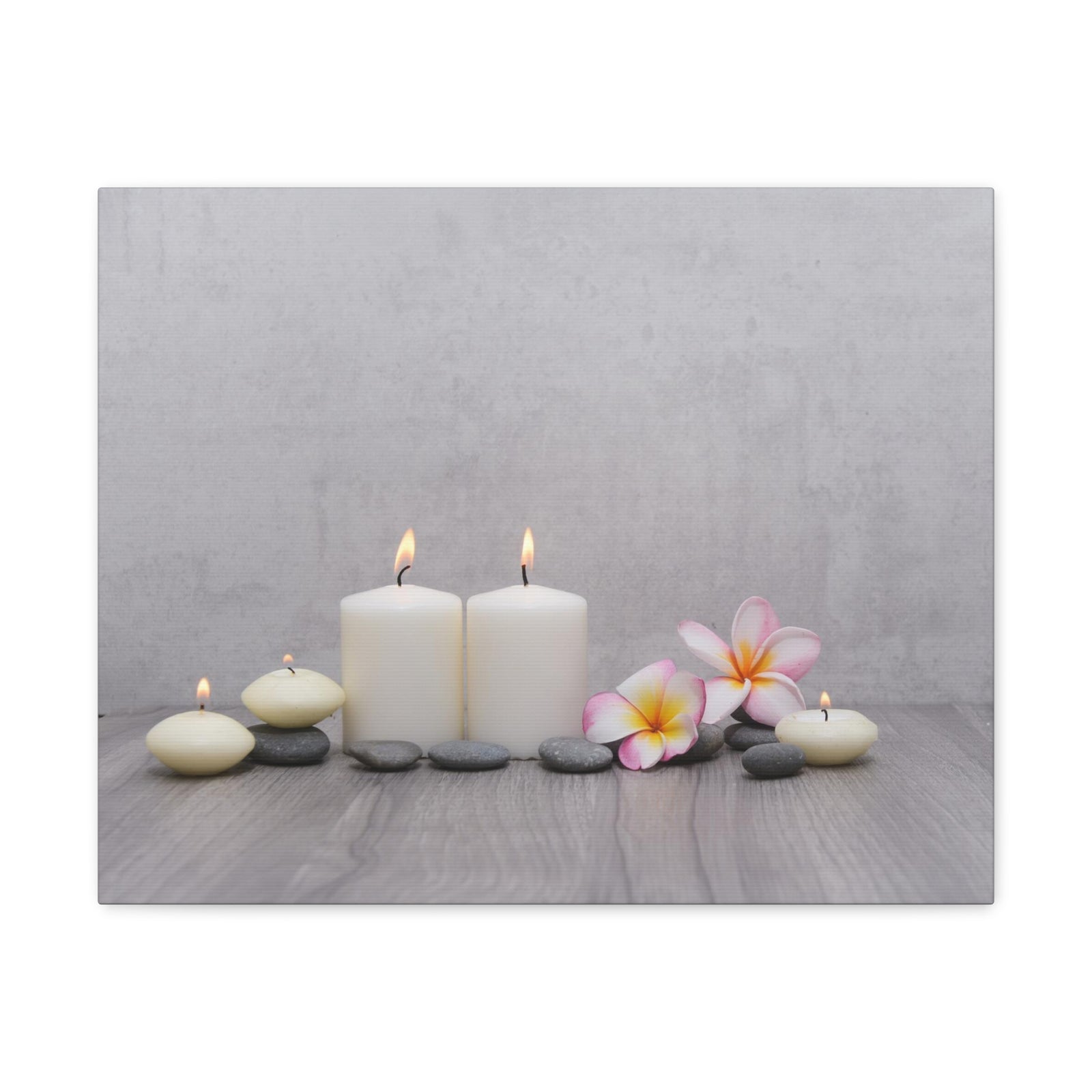 Pink Frangipani and Candle Forest Floral Nature Photography Canvas Wall Art for Home Decor Ready-to-Hang-Express Your Love Gifts