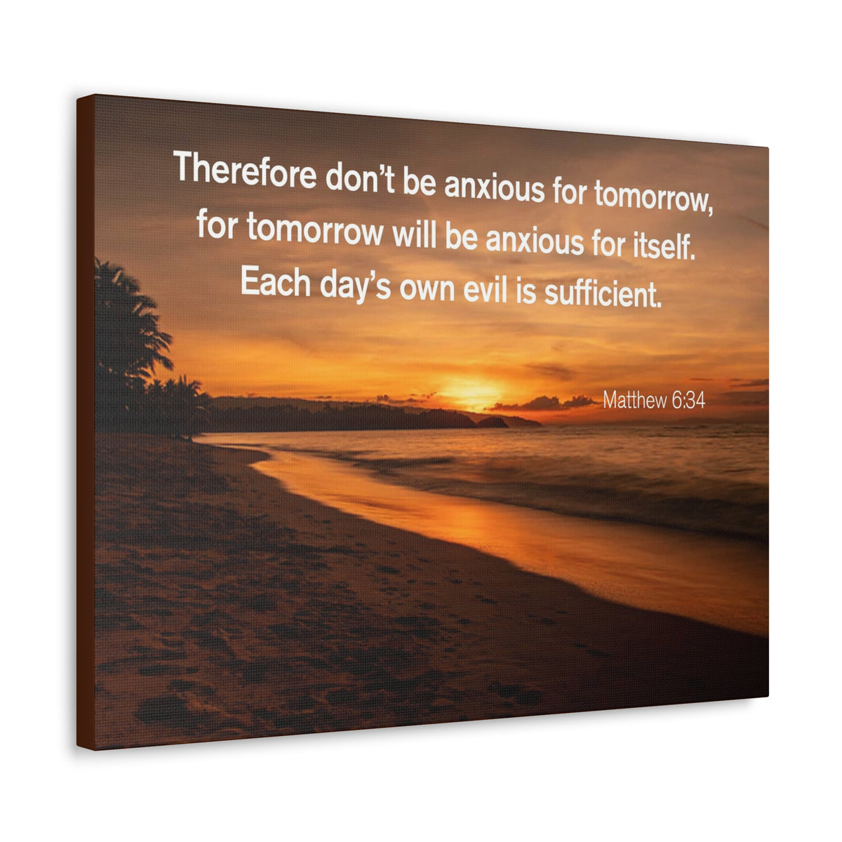 Scripture Walls Don't Be Anxious for Tomorrow Matthew 6:34 Christian Wall Art Print Ready to Hang Unframed-Express Your Love Gifts