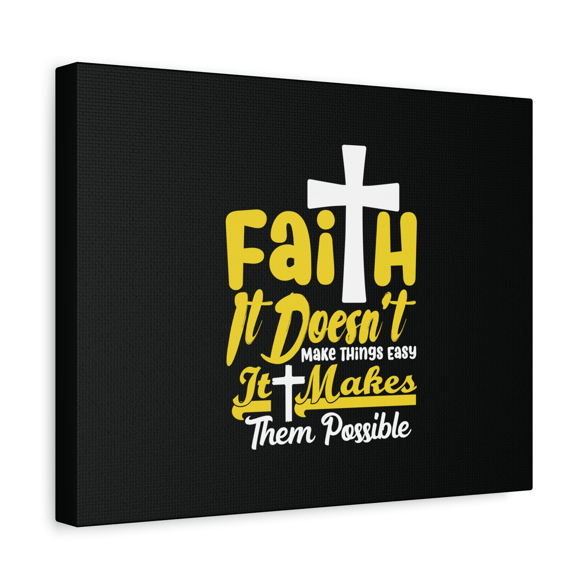 Scripture Canvas Faith Yellow Luke 1:37 Christian Wall Art Bible Verse Print Ready to Hang-Express Your Love Gifts