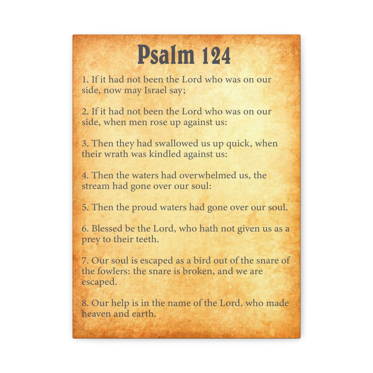 Scripture Walls Psalm 124 Gold Bible Chapter Canvas Christian Wall Art Ready to Hang-Express Your Love Gifts