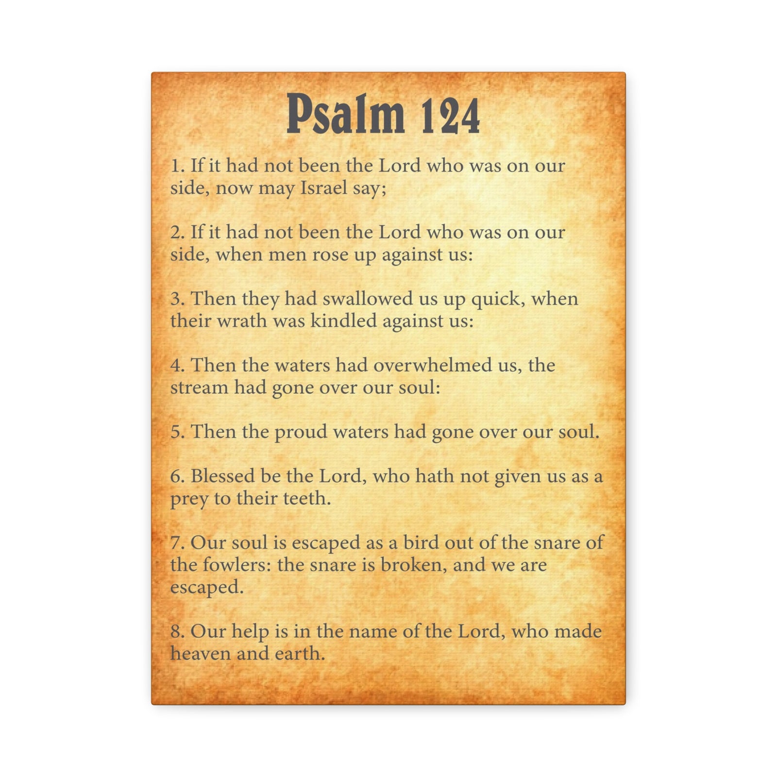 Scripture Walls Psalm 124 Gold Bible Chapter Canvas Christian Wall Art Ready to Hang-Express Your Love Gifts