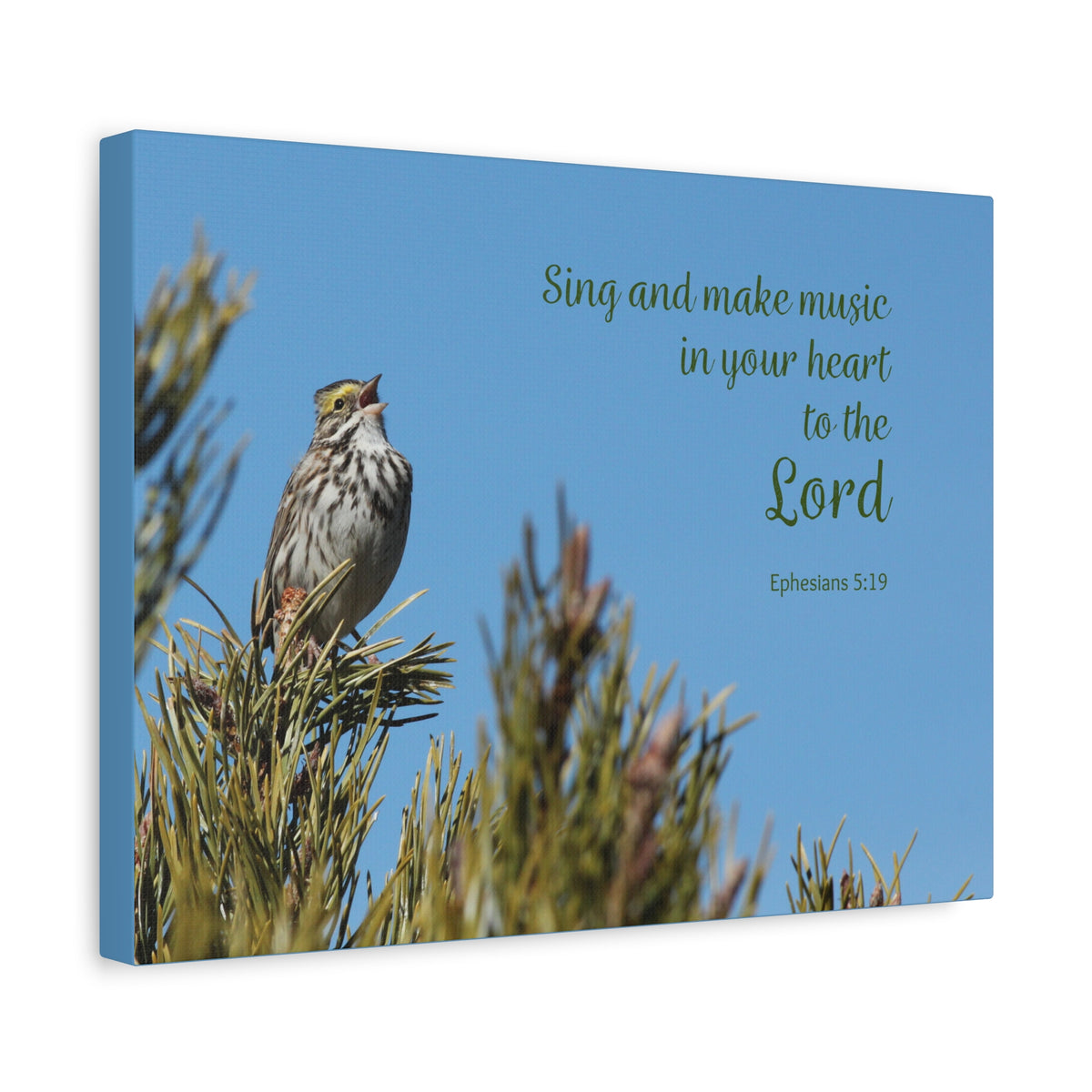 Scripture Canvas In Your Heart Ephesians 5:19 Christian Wall Art Bible Verse Print Ready to Hang-Express Your Love Gifts