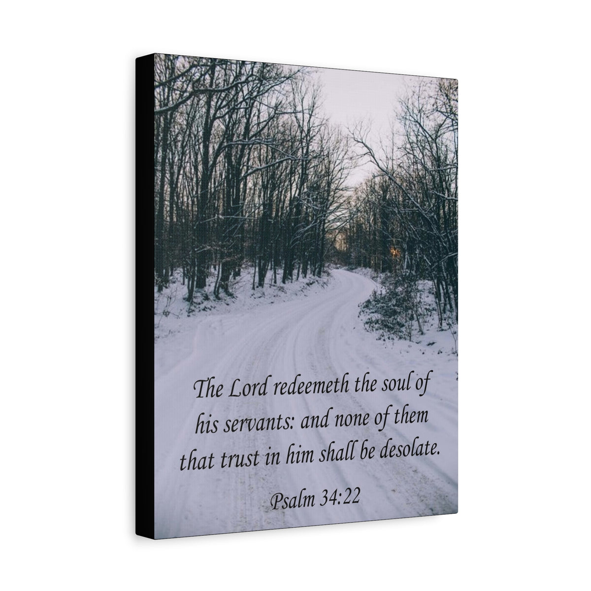 Bible Verse Canvas The Lord Redeemeth The Soul Psalm 34:22 Christian Home Décor Wall Art Scripture Ready to Hang Faith Print-Express Your Love Gifts