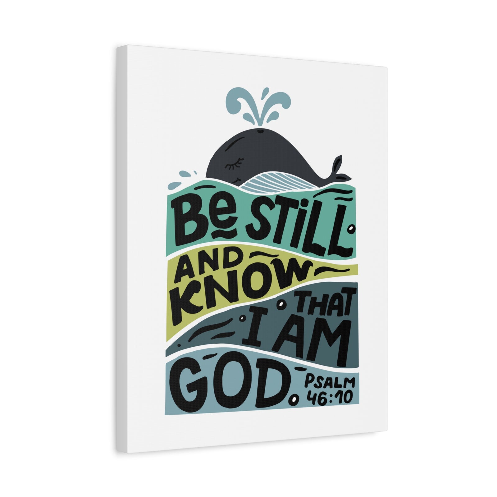 Scripture Canvas I Am God Psalm 46:10 Christian Wall Art Bible Verse Print Ready to Hang-Express Your Love Gifts