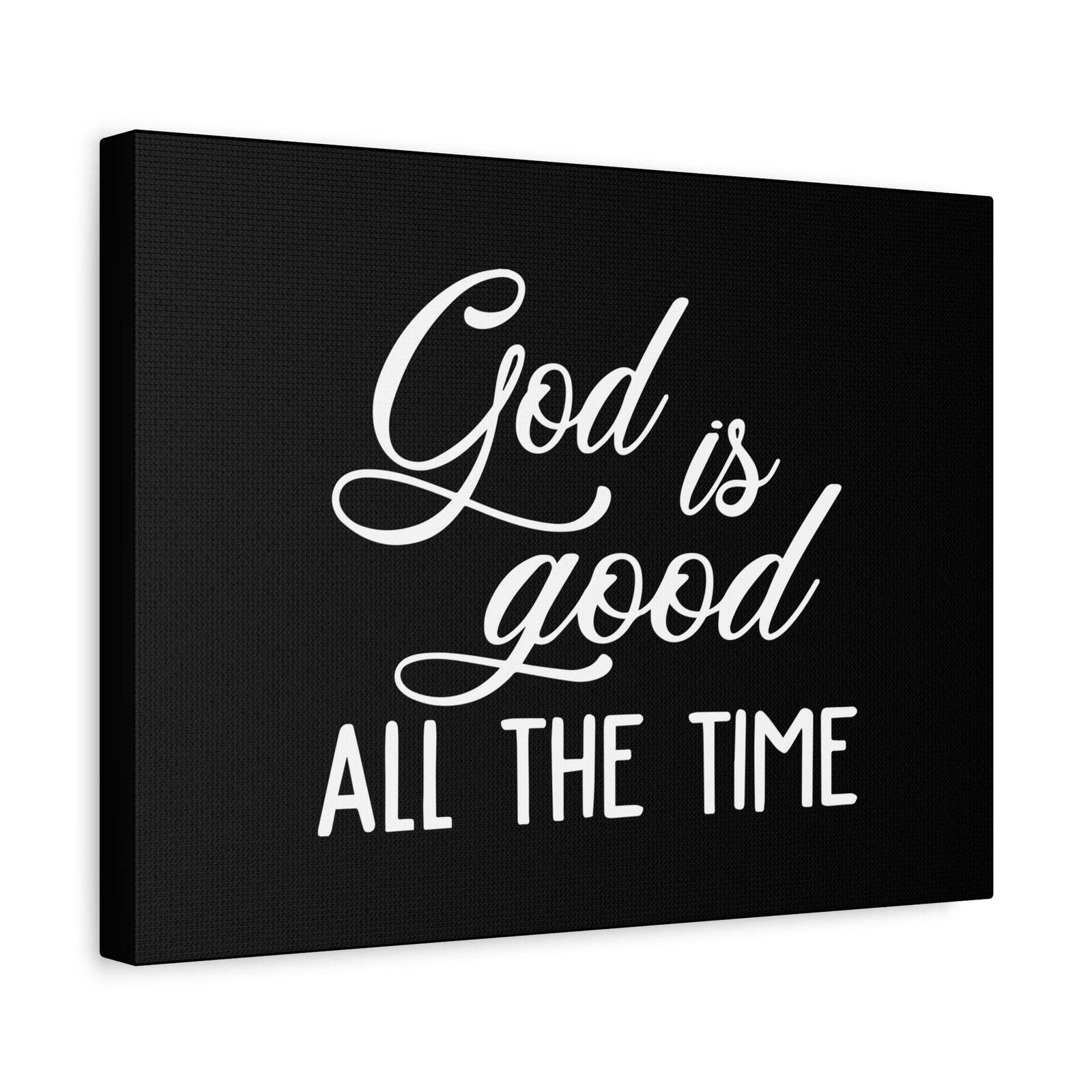 Scripture Canvas God Is Good All The Time Psalm 100:5 Black Christian Wall Art Bible Verse Print Ready to Hang-Express Your Love Gifts