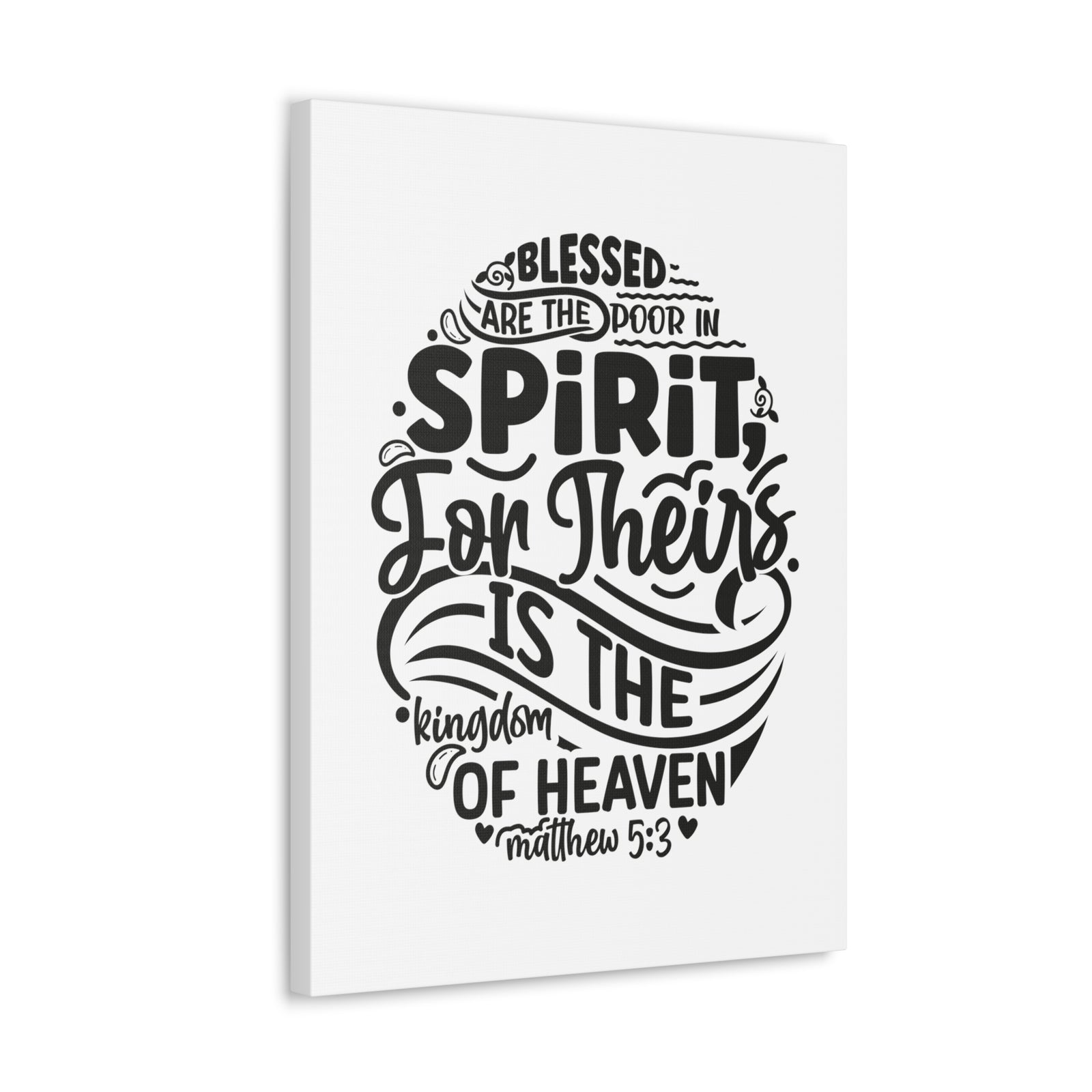 Scripture Walls Matthew 5:3 Kingdom of Heaven Bible Verse Canvas Christian Wall Art Ready to Hang Unframed-Express Your Love Gifts