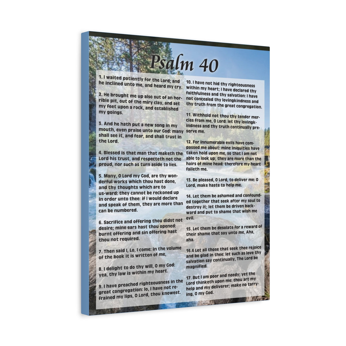 Scripture Canvas My Deliverer Heard Me Psalm 40 Colored Christian Wall Art Print Ready to Hang-Express Your Love Gifts