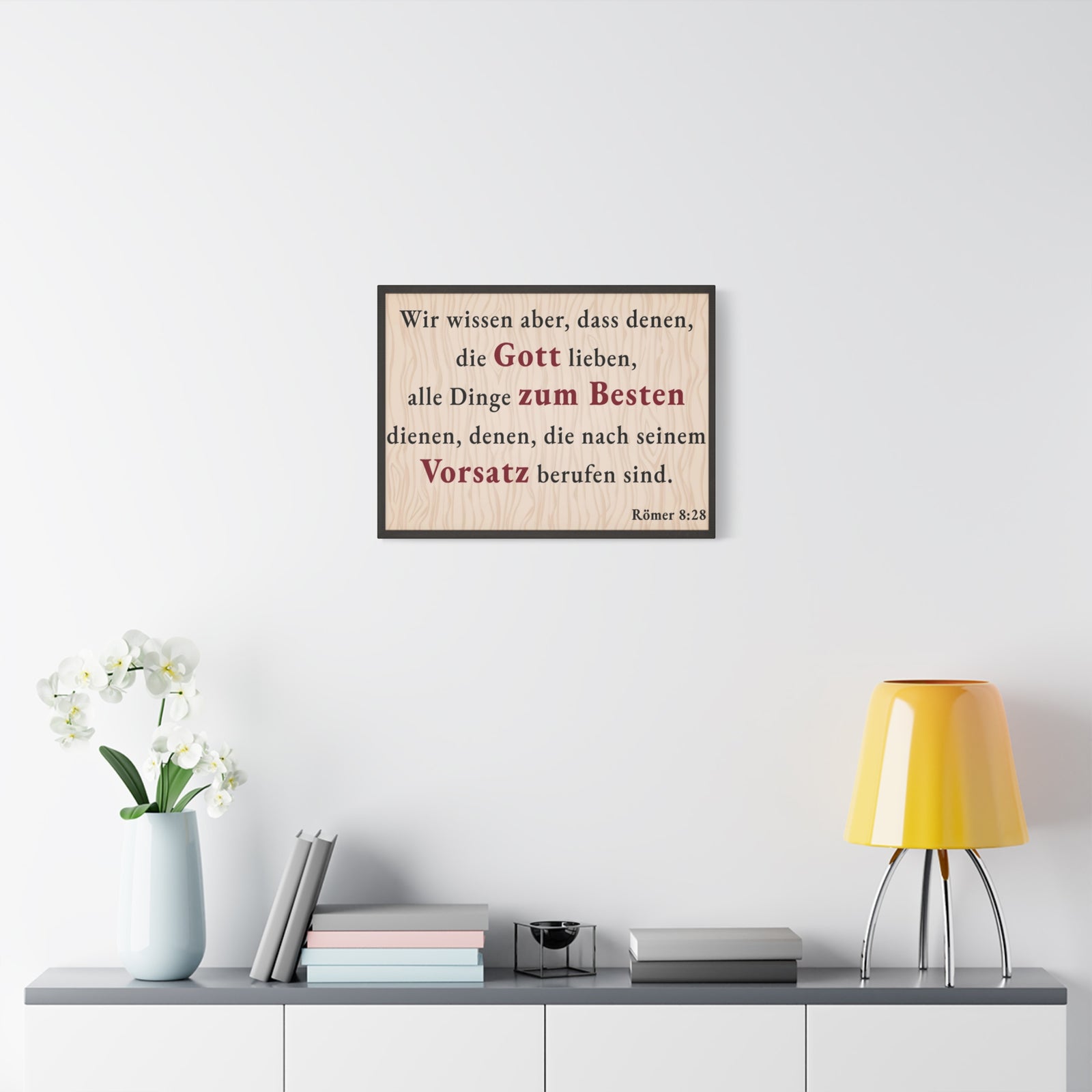 Scripture Walls Römer 8:28 Romans 8:28 German Bible Verse Canvas Christian Wall Art Ready to Hang Unframed-Express Your Love Gifts