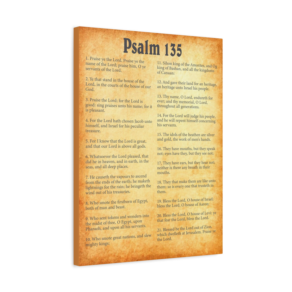 Scripture Walls Psalm 135 Gold Bible Chapter Canvas Christian Wall Art Ready to Hang-Express Your Love Gifts