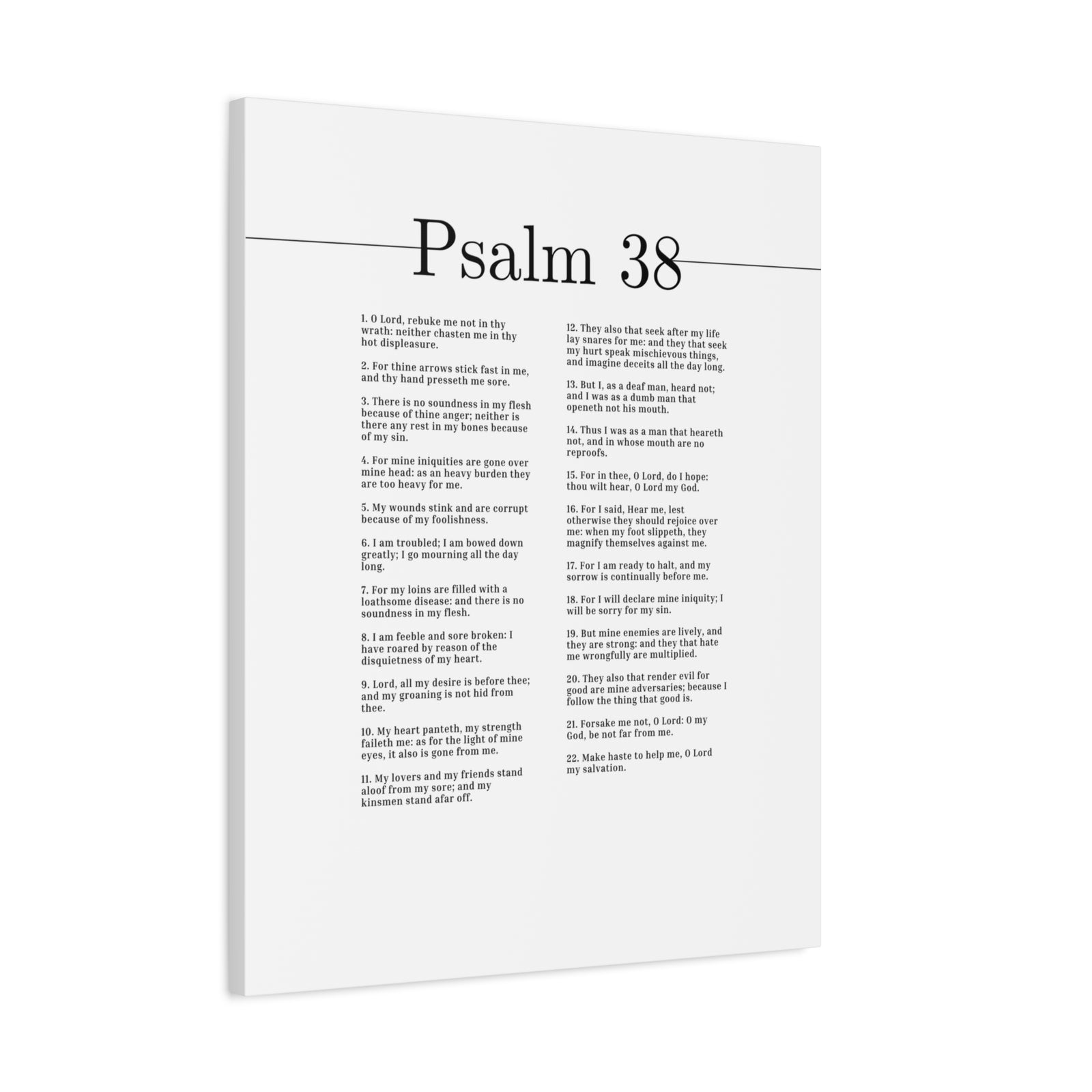 Scripture Canvas O Lord My Salvation Psalm 38 Christian Wall Art Bible Verse Print Ready to Hang-Express Your Love Gifts