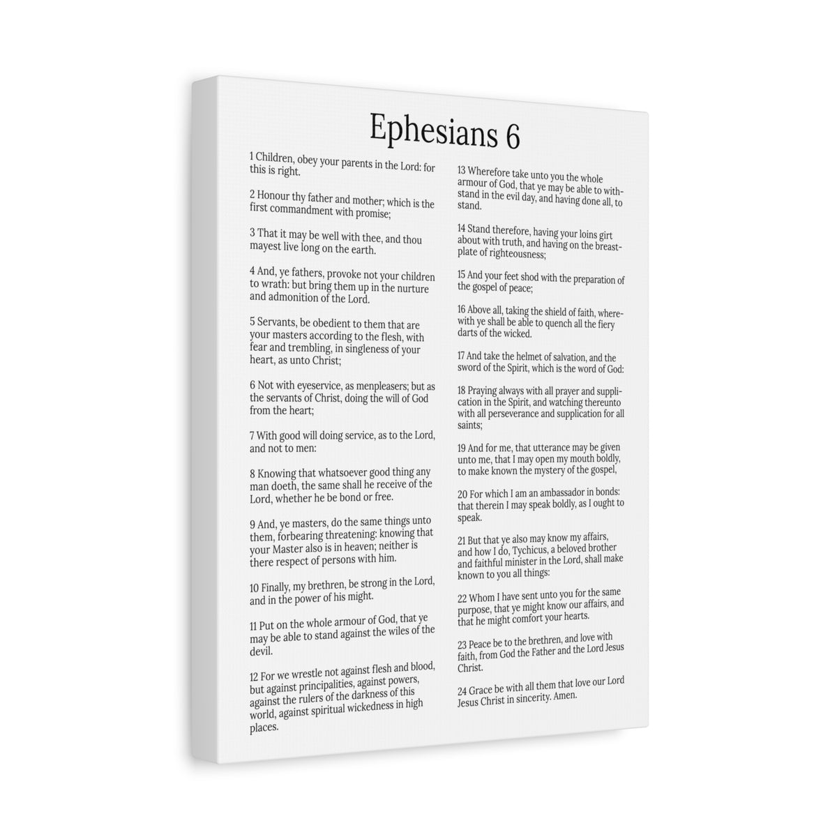 Scripture Walls Protection of the Believer Ephesians 6 Chapter White Christian Wall Art Print Ready to Hang Unframed-Express Your Love Gifts