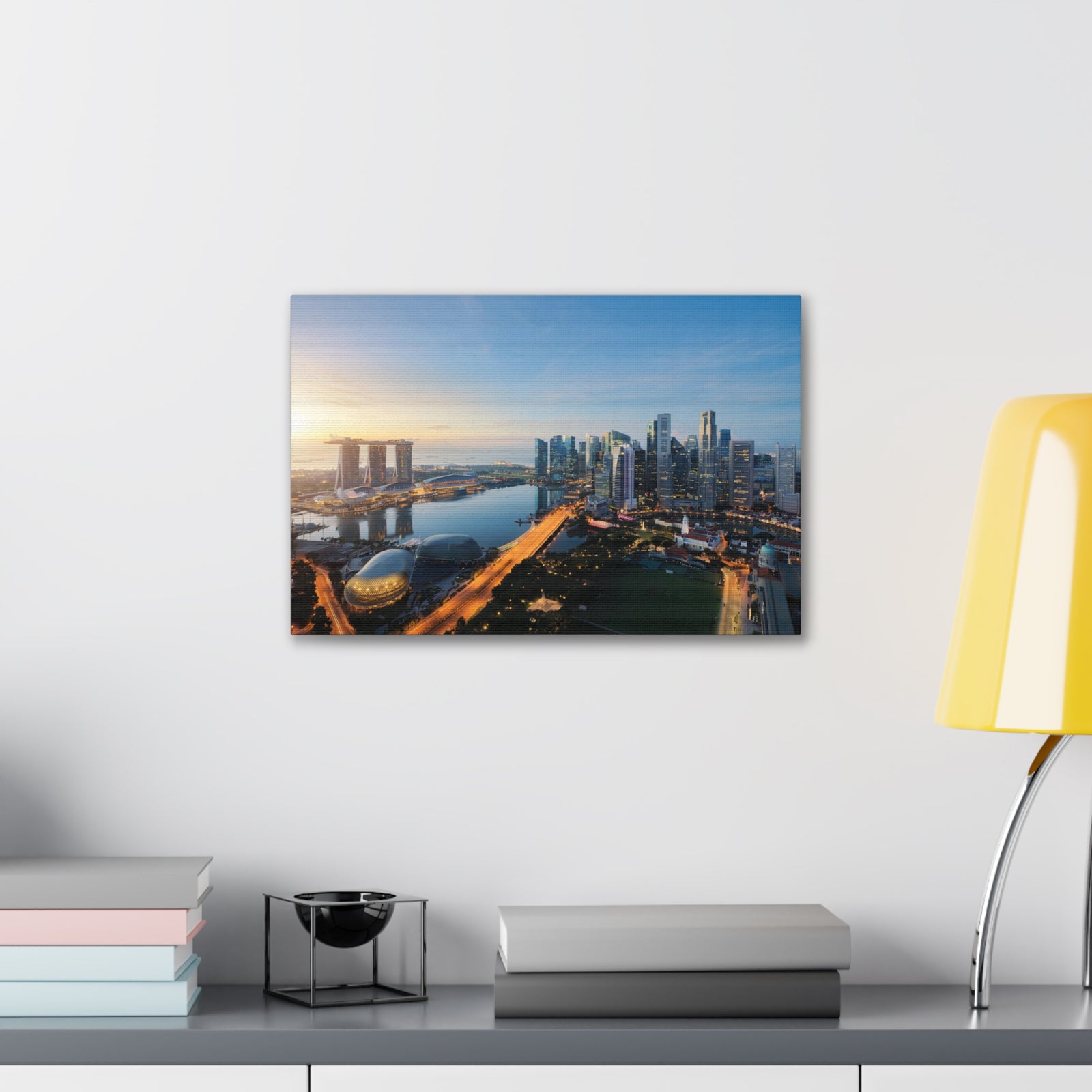Singapore Daylight Skyline Canvas Artwork High-Quality Breathtaking Stunning Cityscape for Home Decor Ready to Hang-Express Your Love Gifts