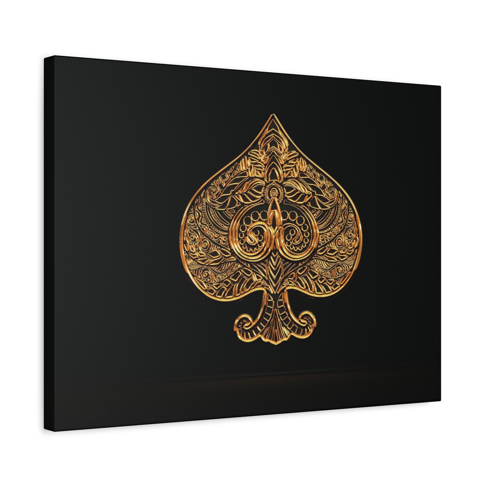 3D Gold Spades Playing Card Canvas Wall Art for Home Decor Ready-to-Hang-Express Your Love Gifts
