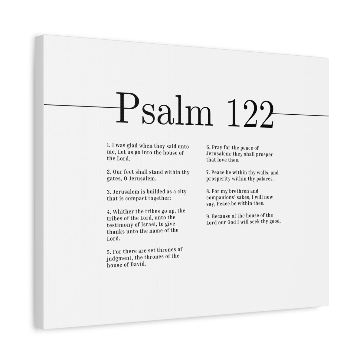 Scripture Canvas The House Of The Lord Psalm 122 Christian Wall Art Bible Verse Print Ready to Hang-Express Your Love Gifts