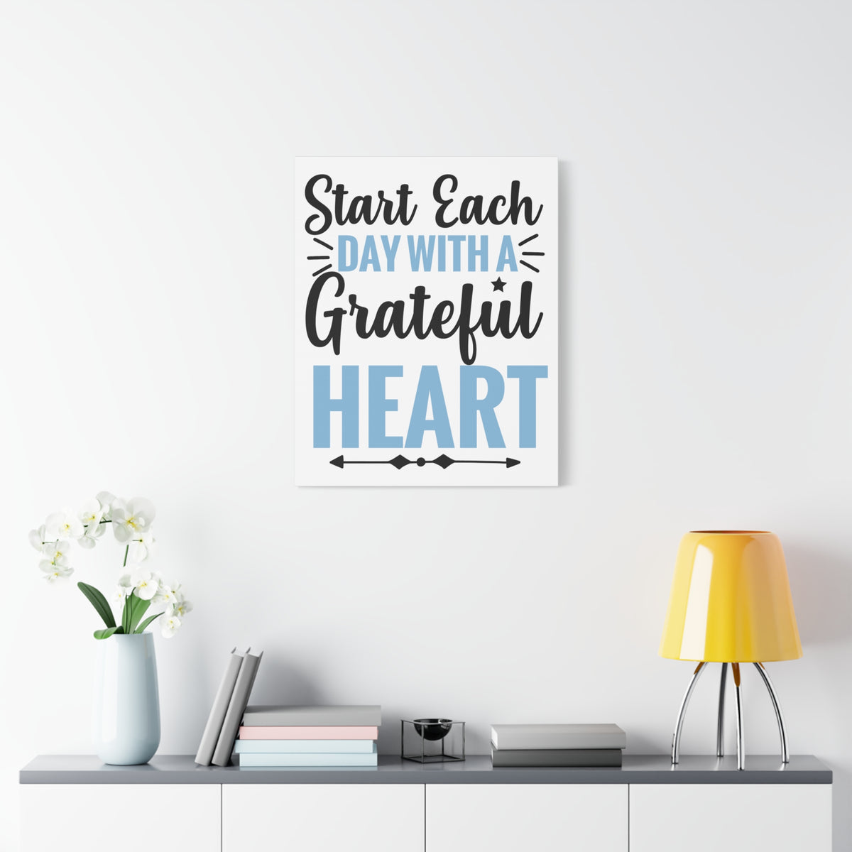 Scripture Canvas A Grateful Heart Psalm 107:1 Christian Wall Art Print Ready to Hang-Express Your Love Gifts