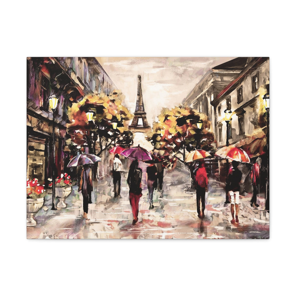 Paris Urban People Walking France Canvas Artwork High-Quality Breathtaking French City for Home Decor Ready to Hang-Express Your Love Gifts