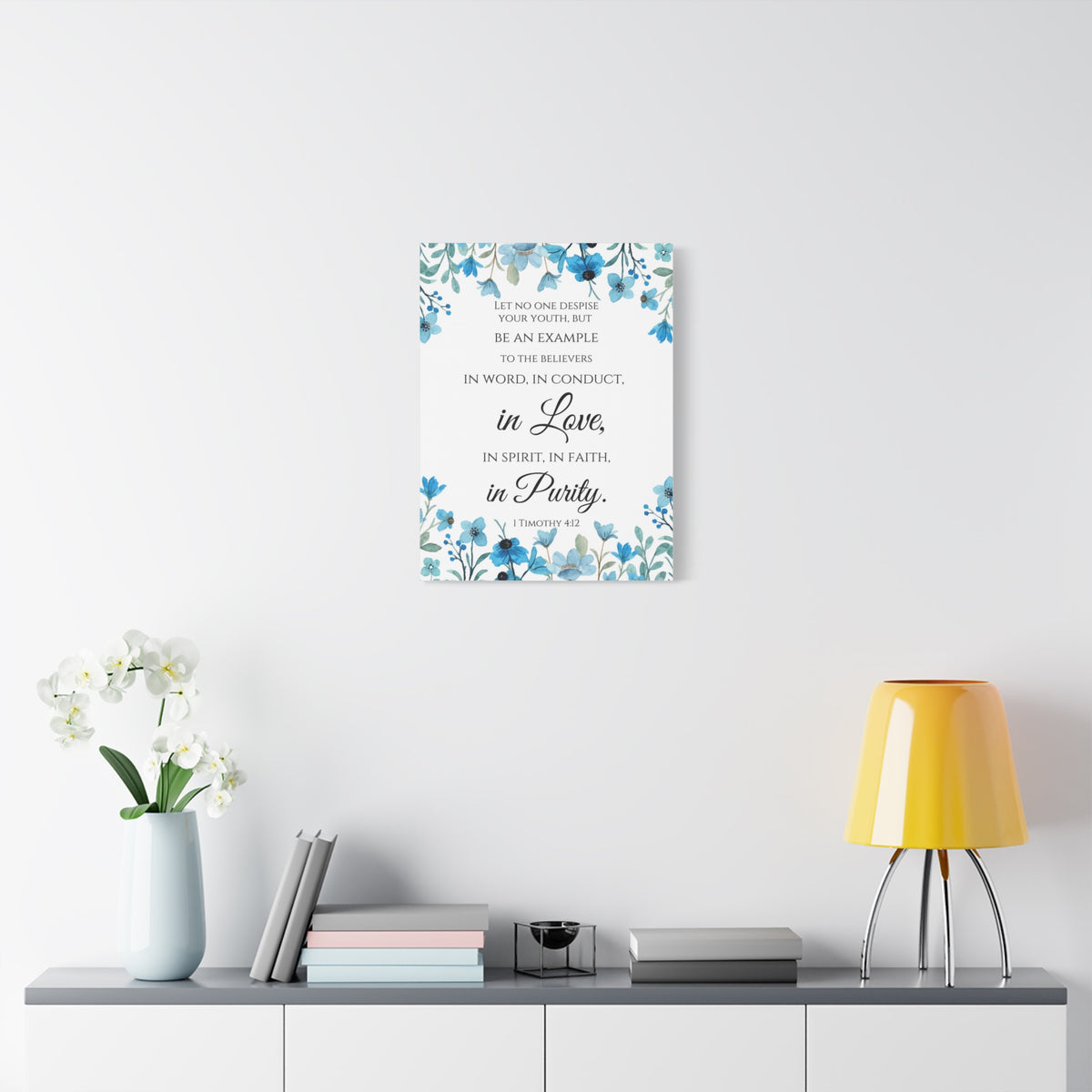 Scripture Walls 1 Timothy 4:12 Be An Example Flowers Bible Verse Canvas Christian Wall Art Ready to Hang Unframed-Express Your Love Gifts