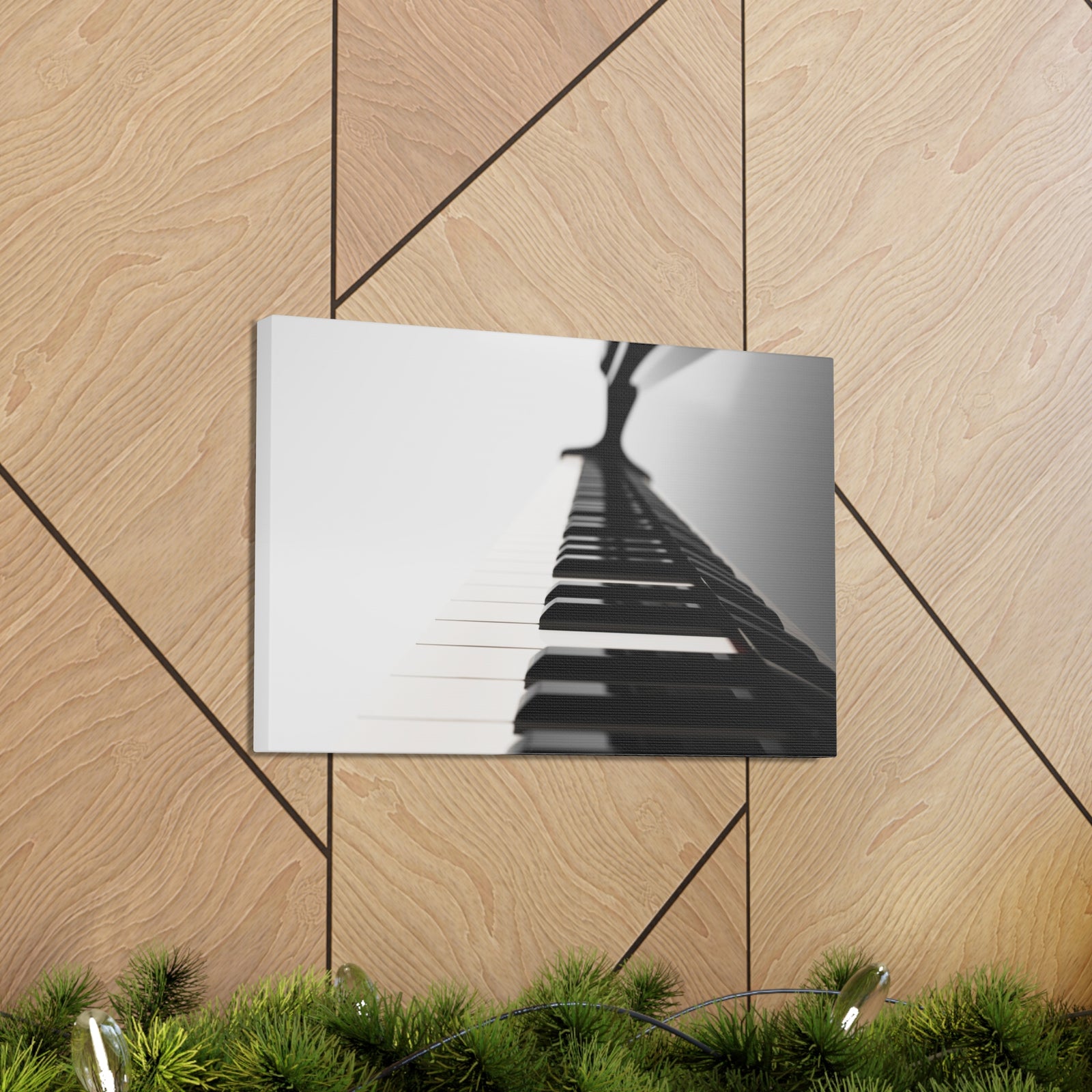 Piano Black And White Music Lover's Delight Piano Keyboard Canvas Wall Art for Home Decor Ready-to-Hang-Express Your Love Gifts