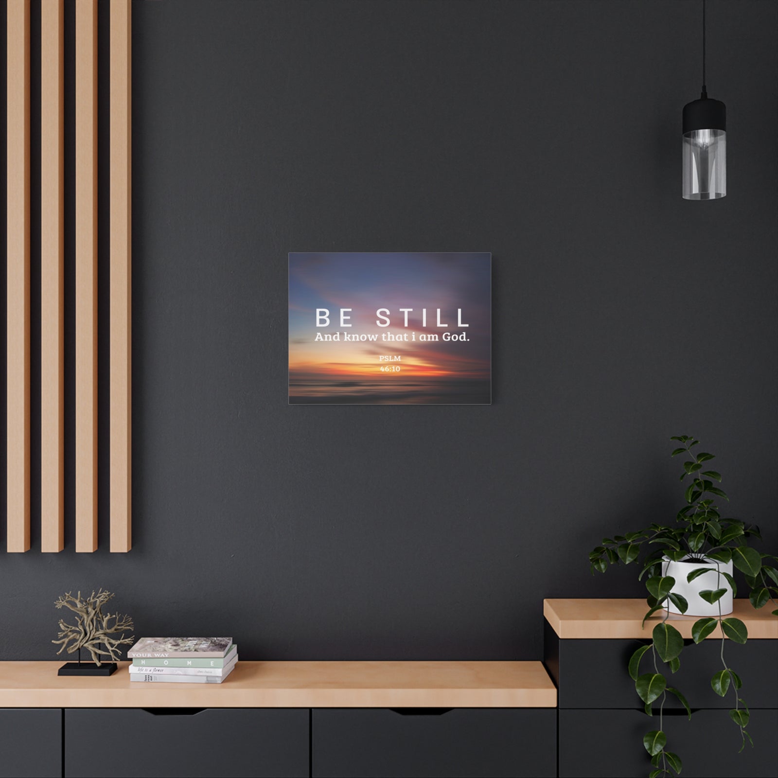 Scripture Canvas Be Still Psalm 46:10 Christian Wall Art Bible Verse Print Ready to Hang-Express Your Love Gifts